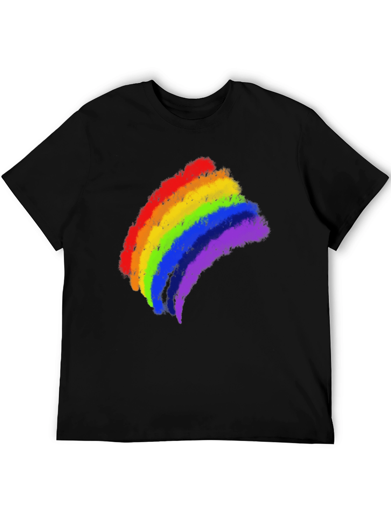 Rainbow Pride Brushstroke Black T-Shirt