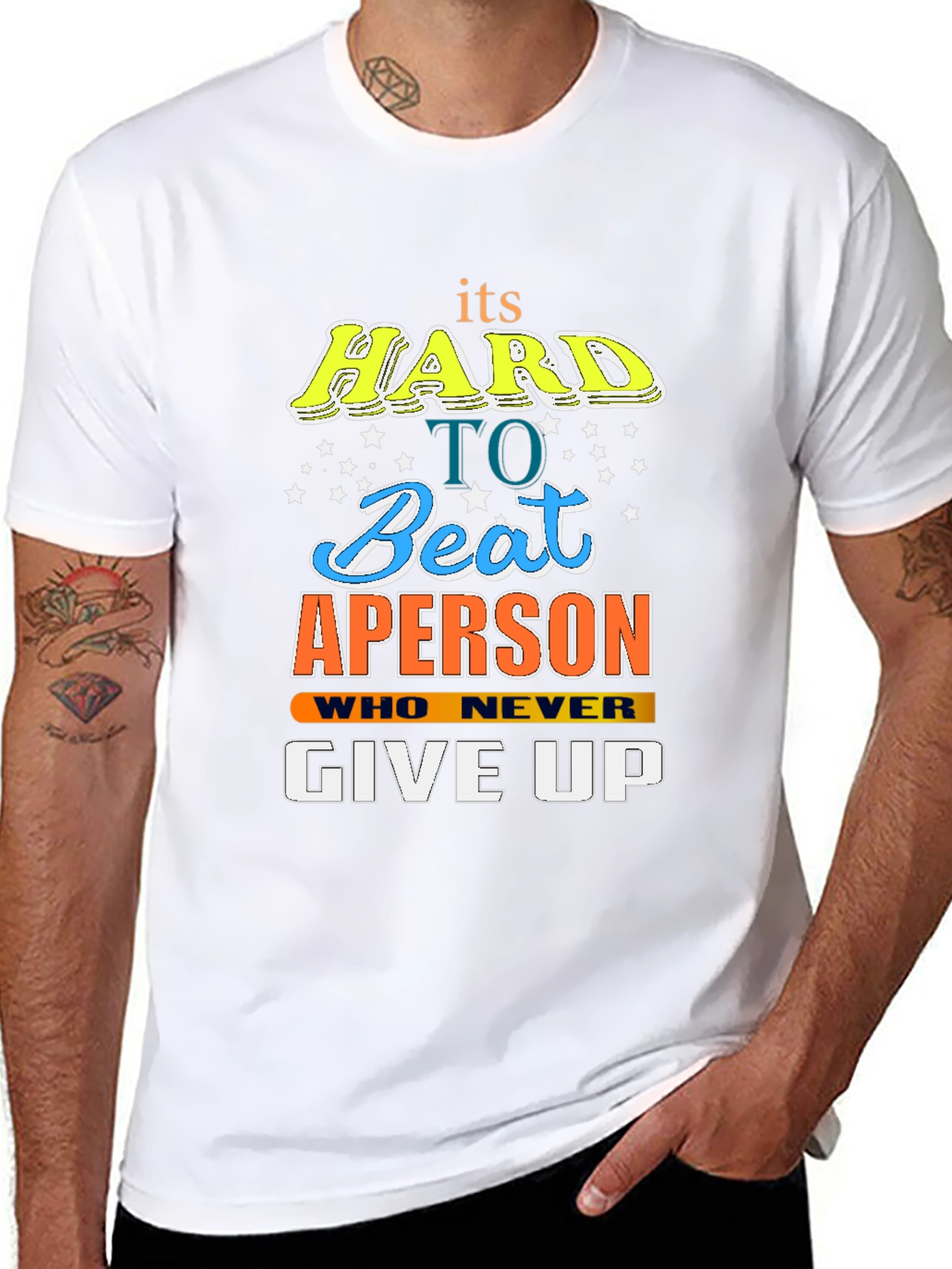 Motivational Black T-Shirt: Hard to Beat