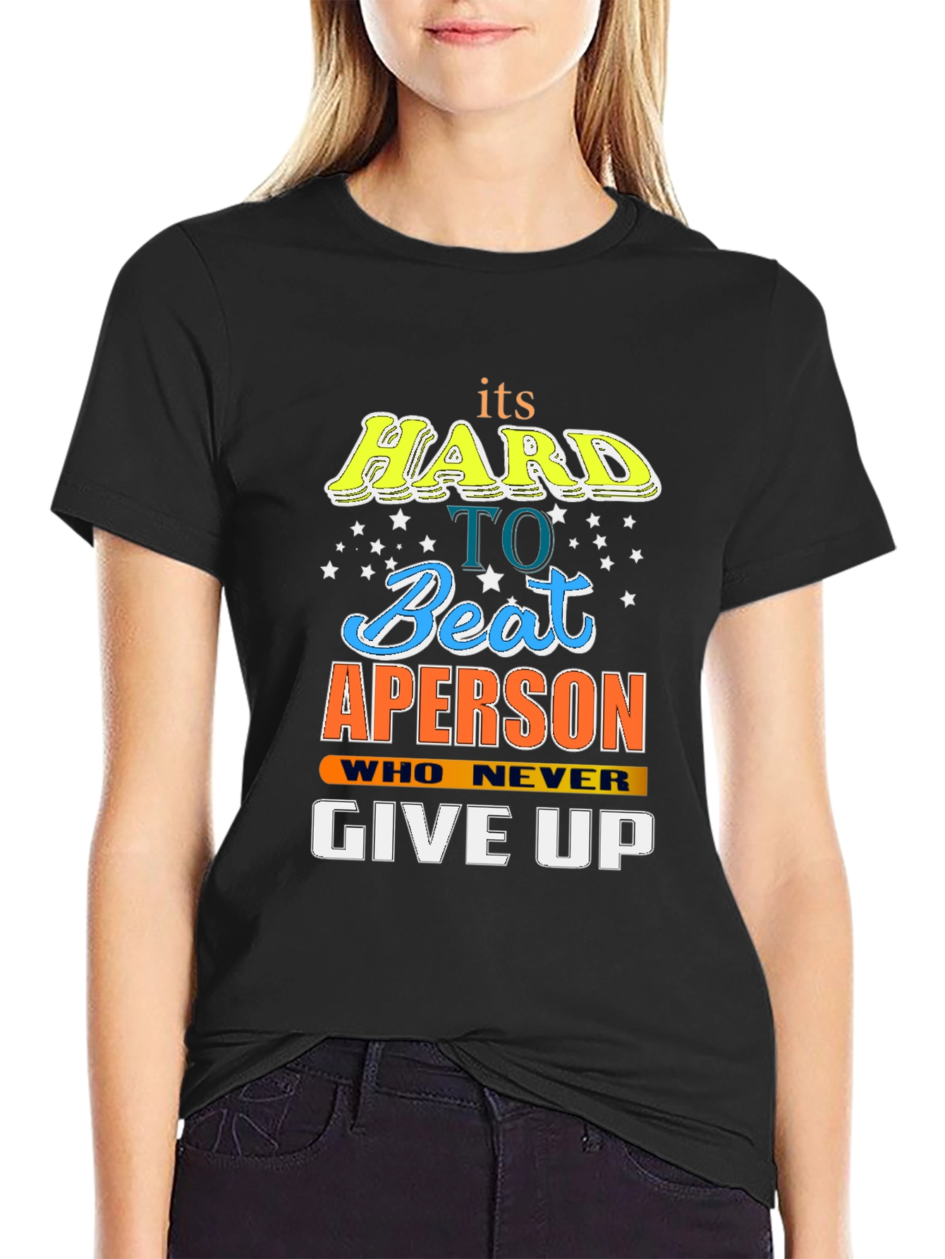 Motivational Black T-Shirt: Hard to Beat