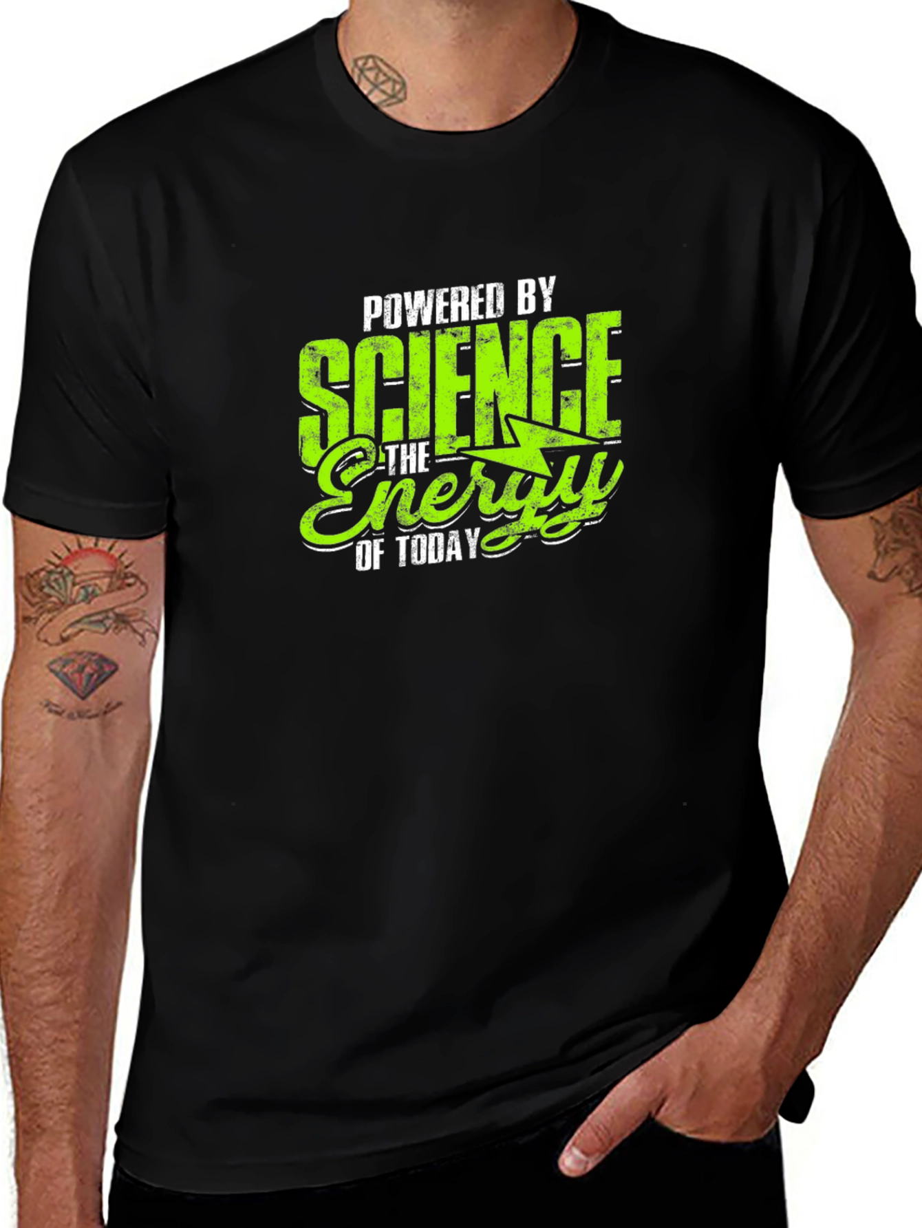 Science Energy Graphic Tee - Black Cotton T-Shirt