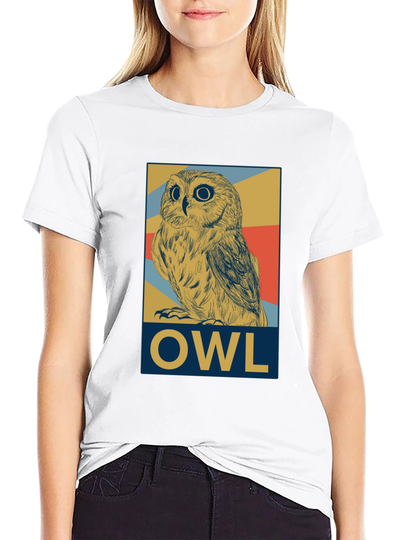 Owl Graphic Print Tee - Mens Black T-Shirt