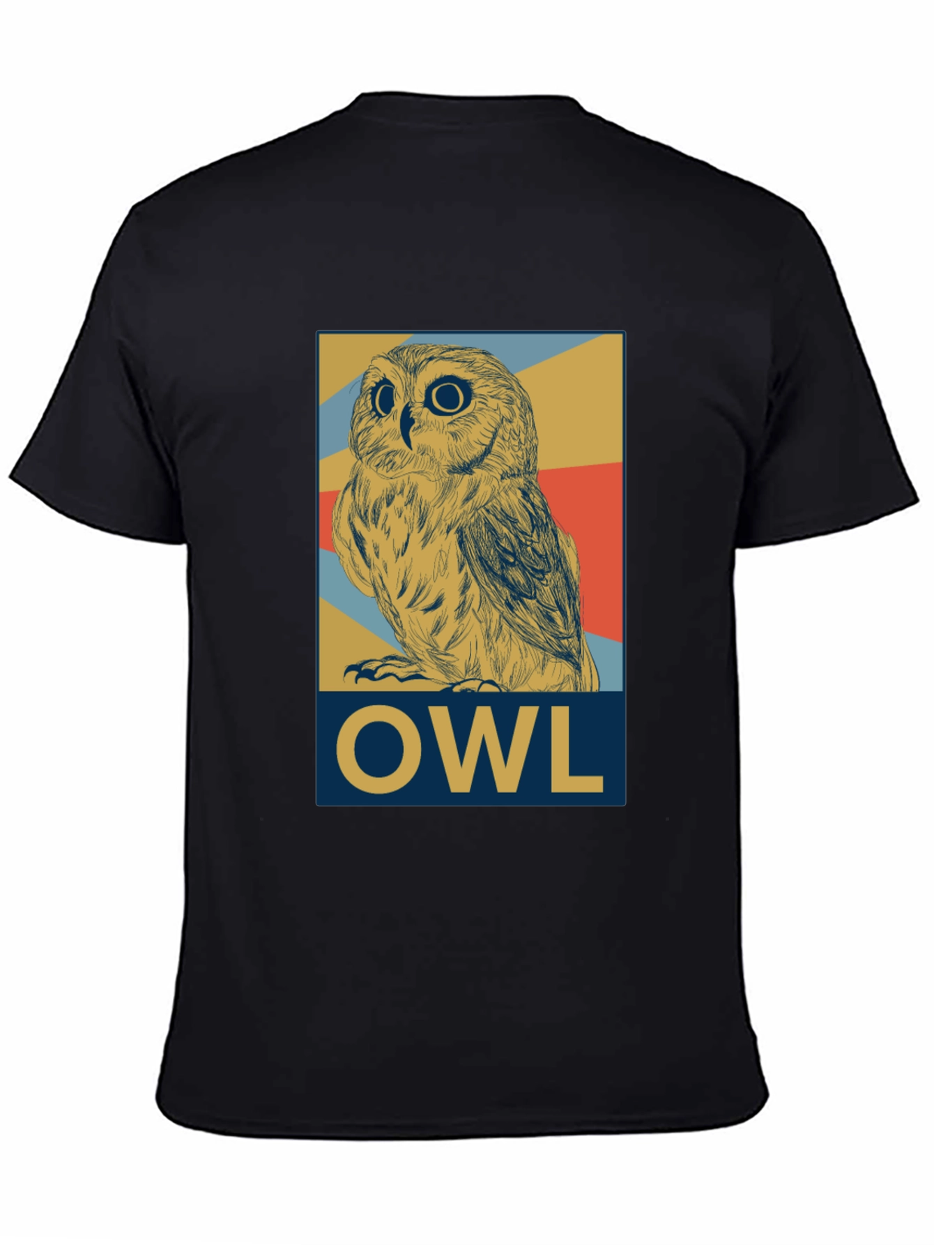 Owl Graphic Print Tee - Mens Black T-Shirt