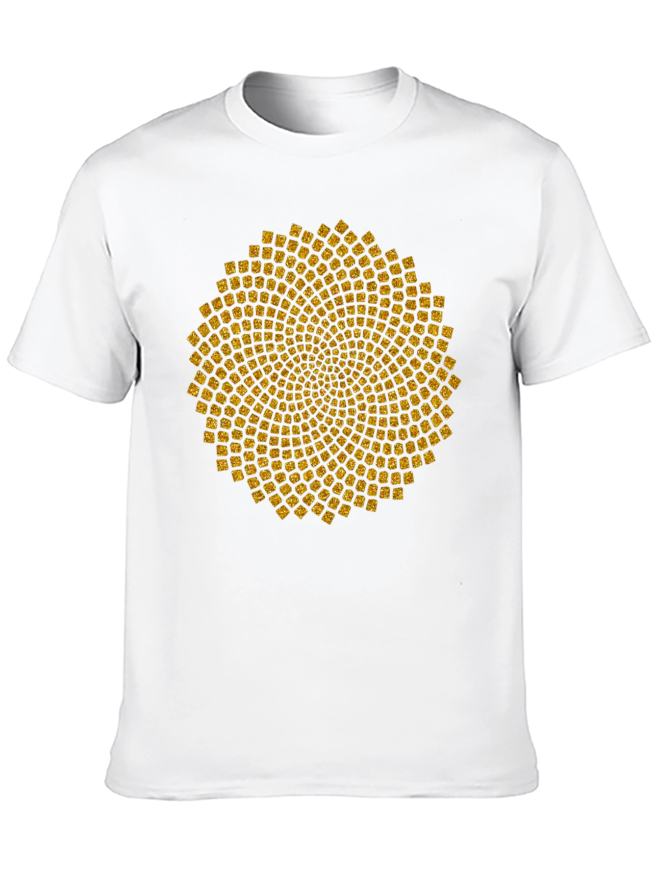 Geometric Gold Pattern Black T-Shirt