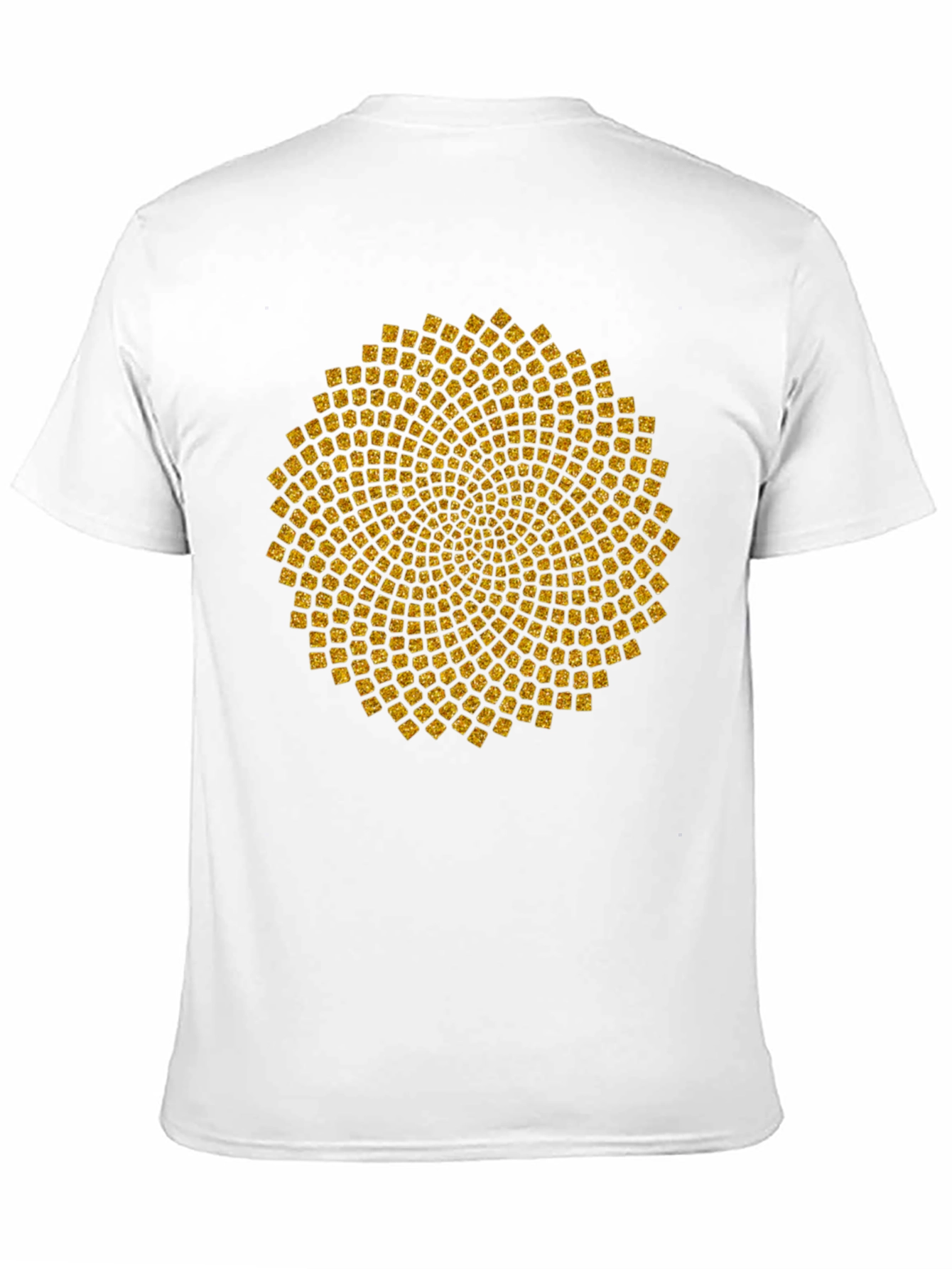 Geometric Gold Pattern Black T-Shirt