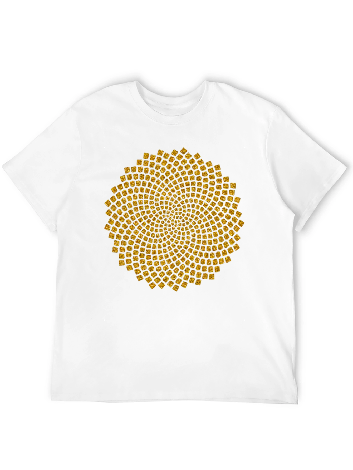 Geometric Gold Pattern Black T-Shirt