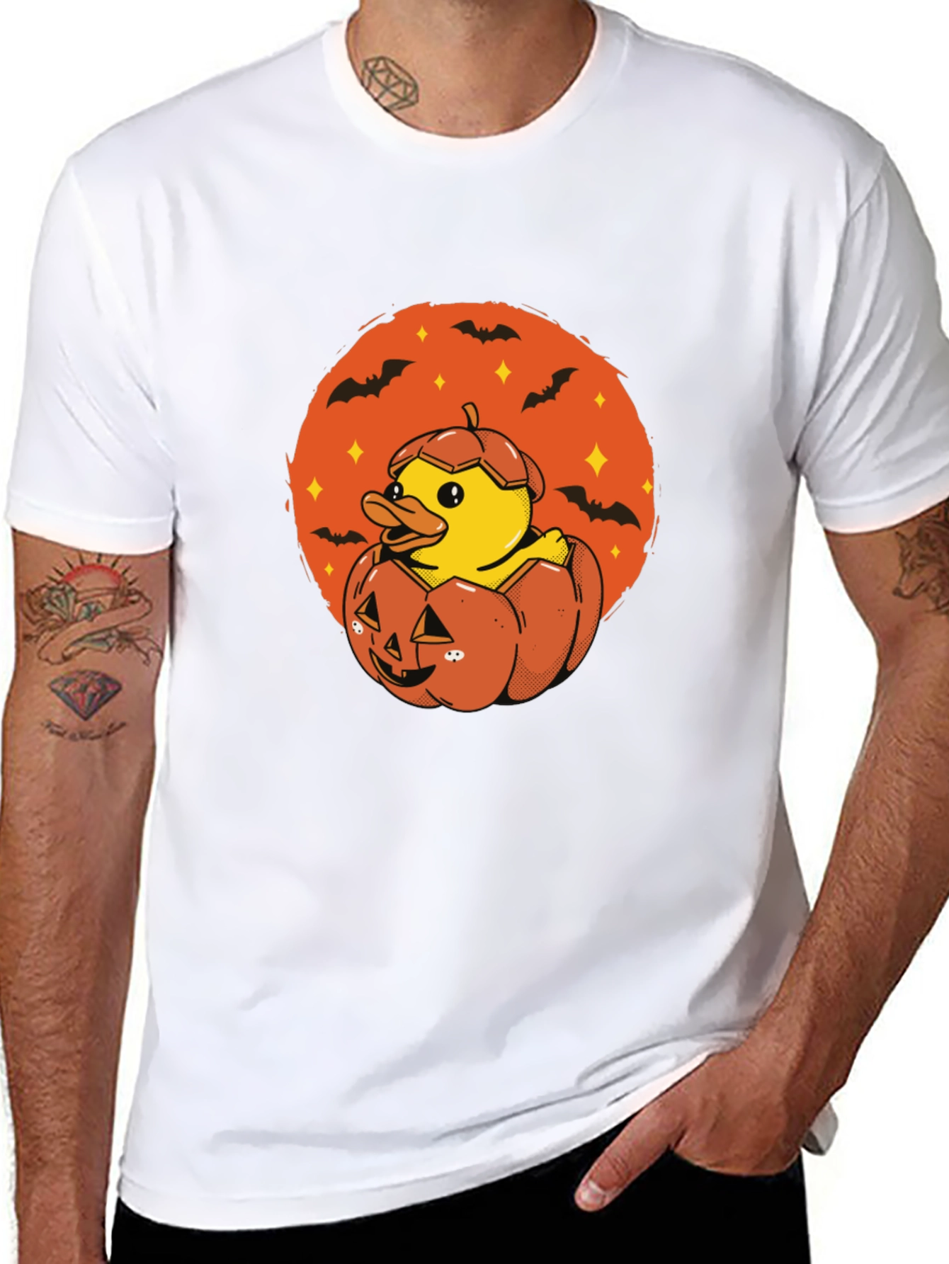 Duck in Pumpkin Halloween T-Shirt