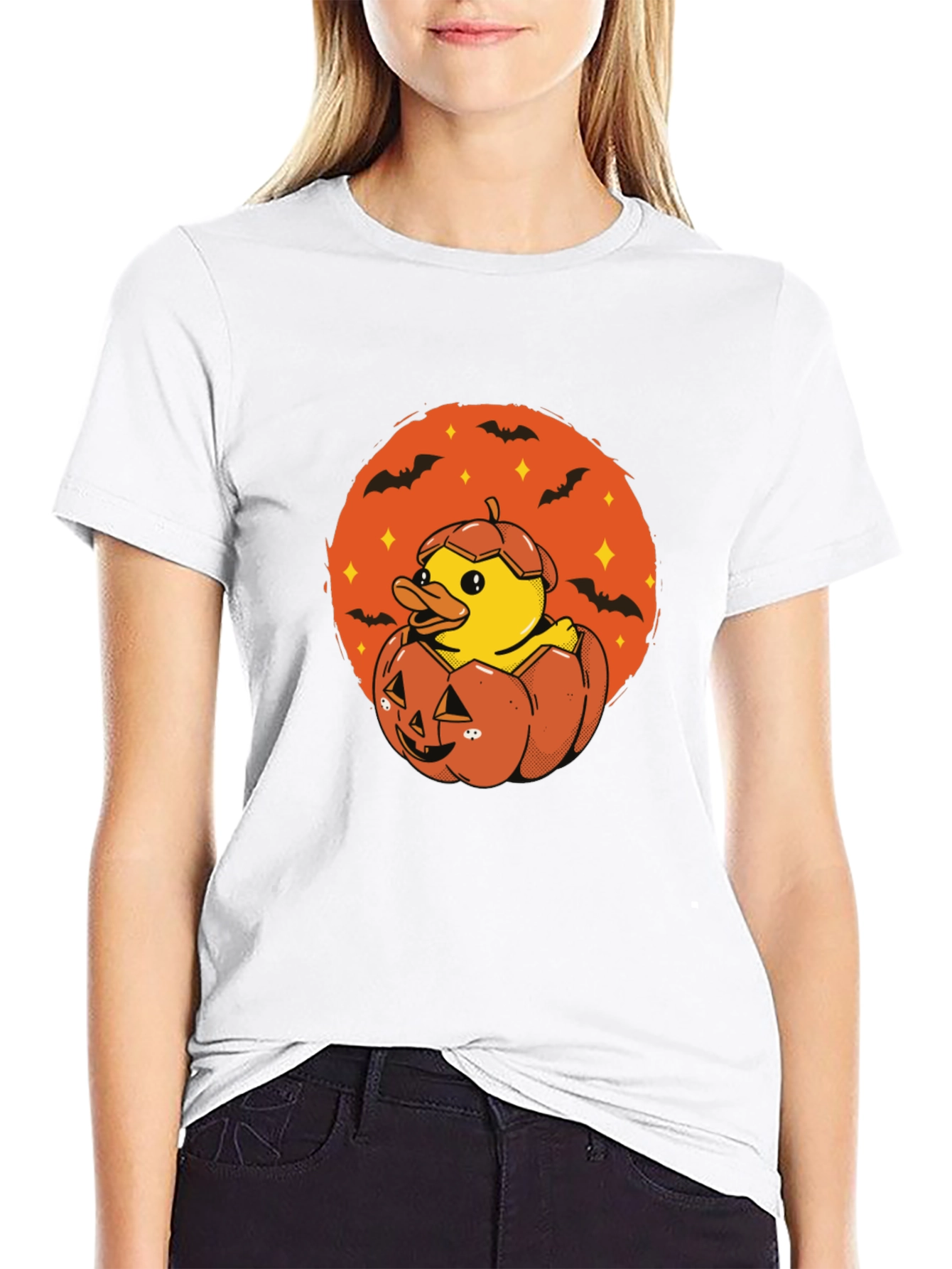 Duck in Pumpkin Halloween T-Shirt