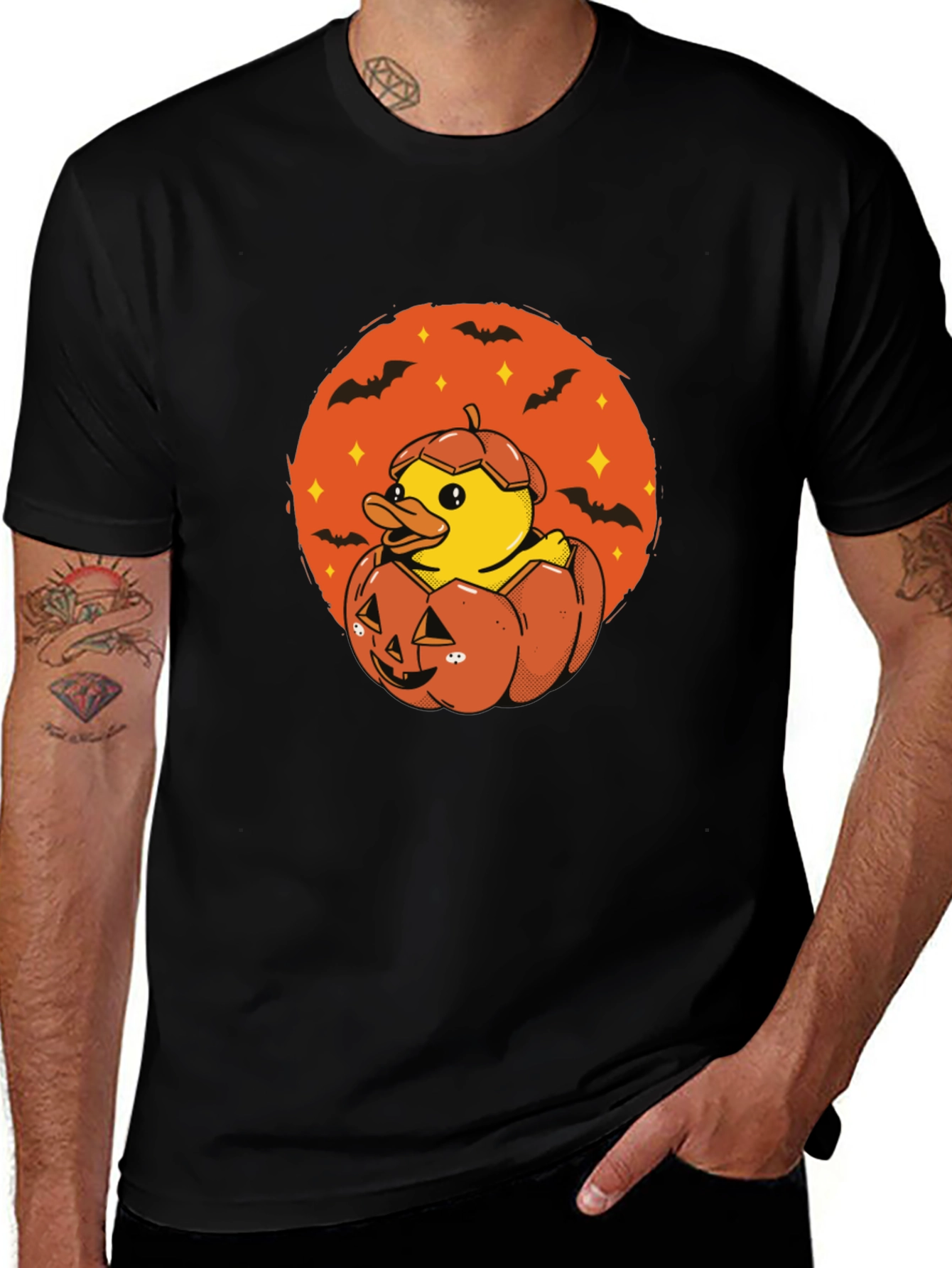 Duck in Pumpkin Halloween T-Shirt