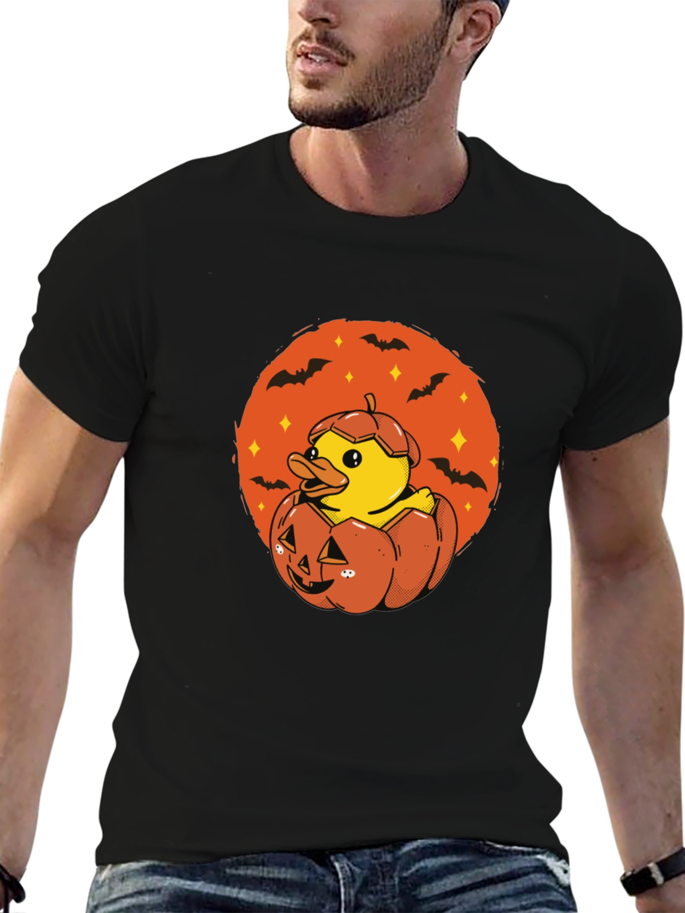 Duck in Pumpkin Halloween T-Shirt
