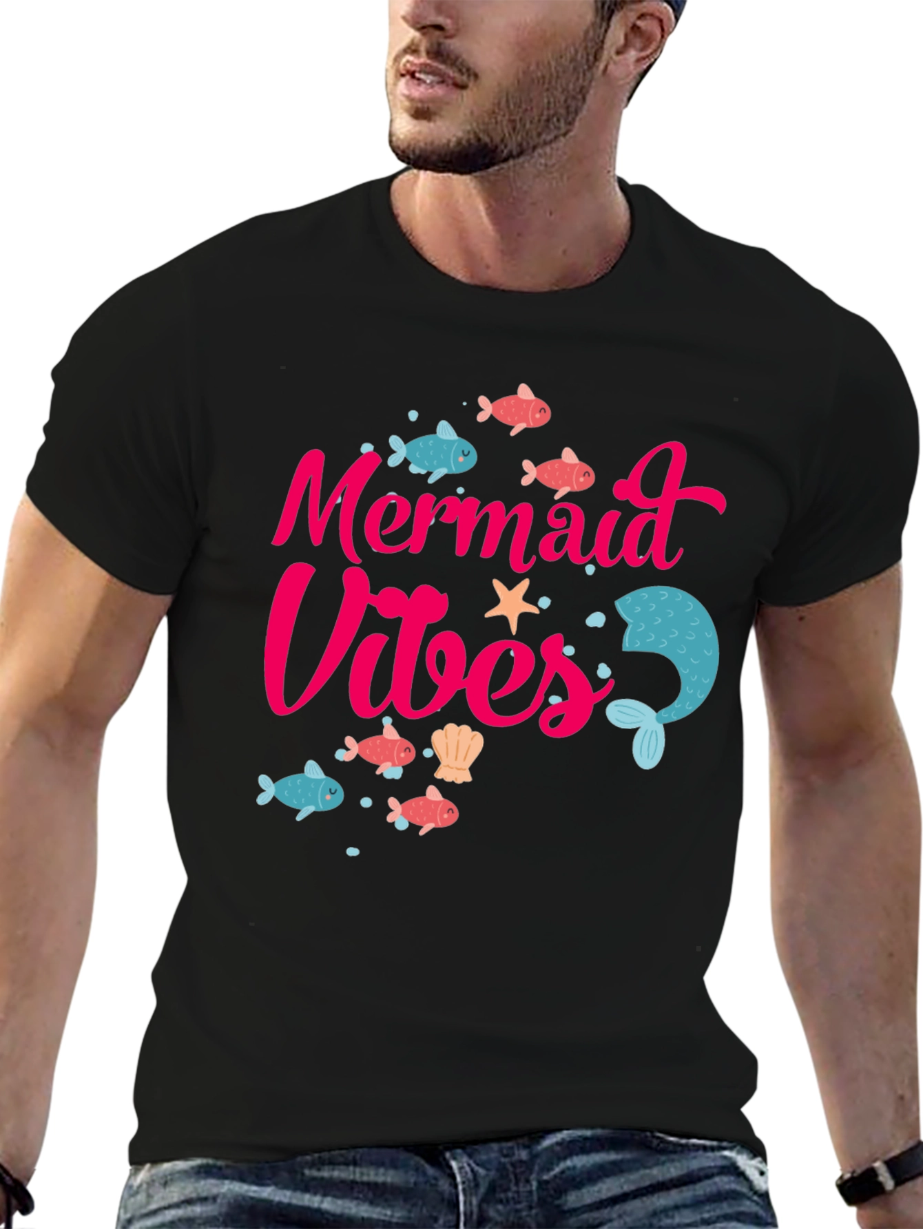 Mermaid Vibes Graphic Tee - Fun Summer T-Shirt