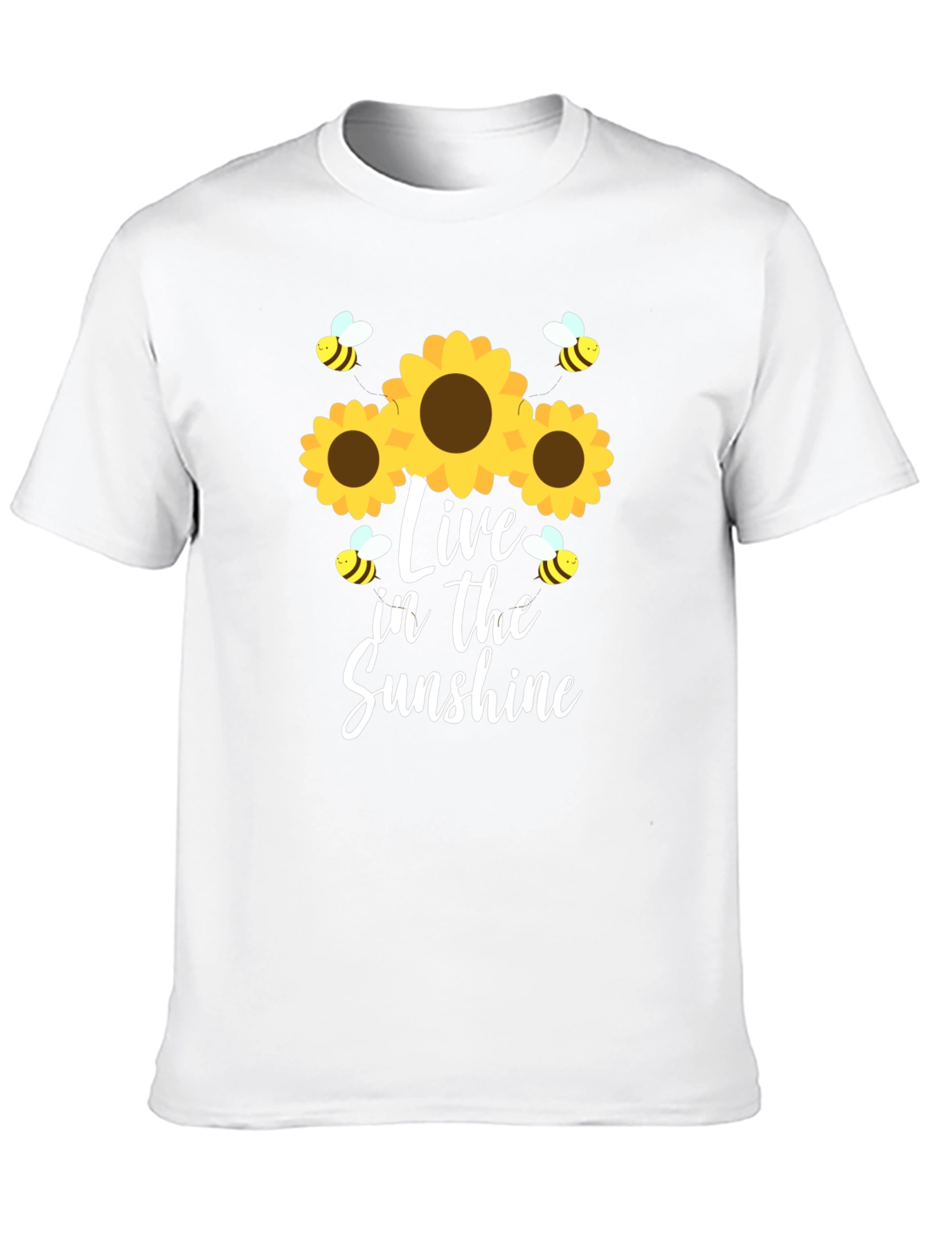Live in the Sunshine Sunflower Bee Graphic Tee