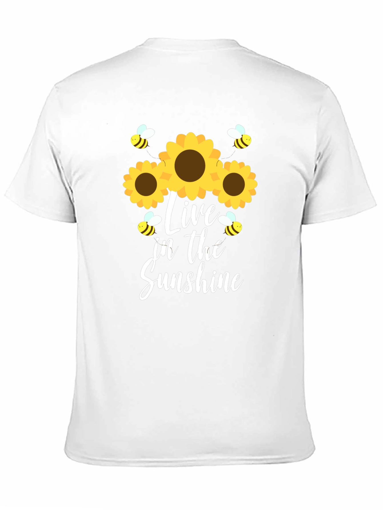 Live in the Sunshine Sunflower Bee Graphic Tee