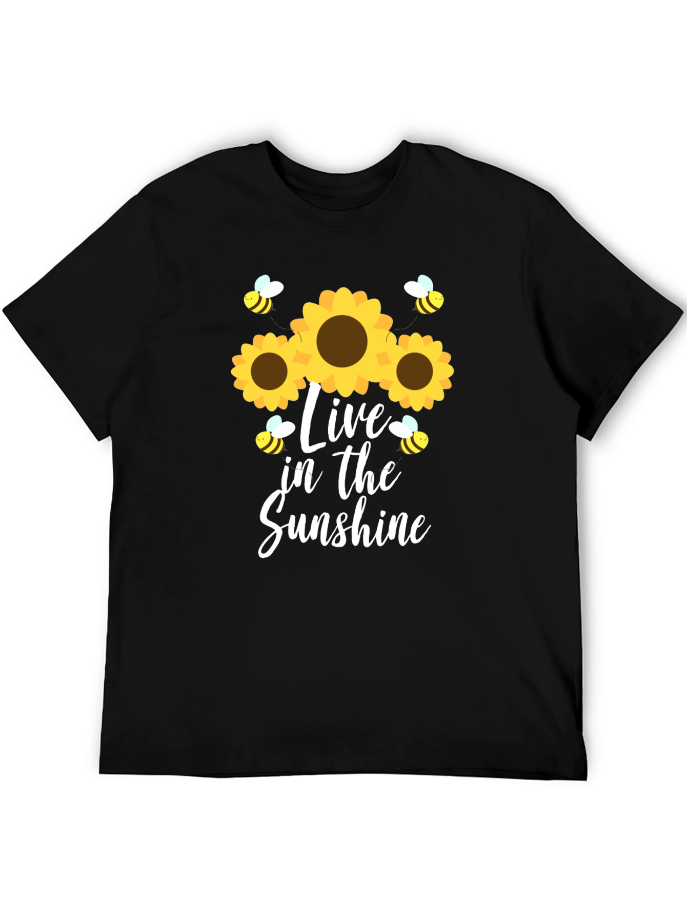 Live in the Sunshine Sunflower Bee Graphic Tee