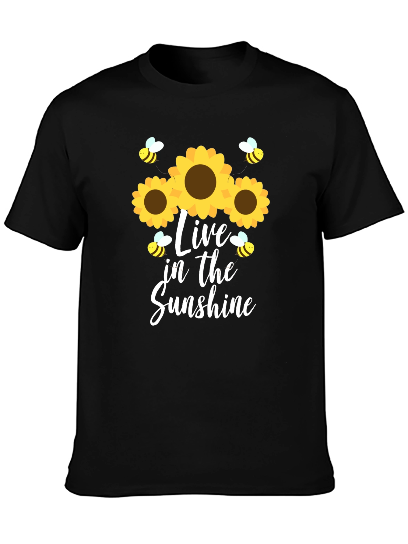 Live in the Sunshine Sunflower Bee Graphic Tee