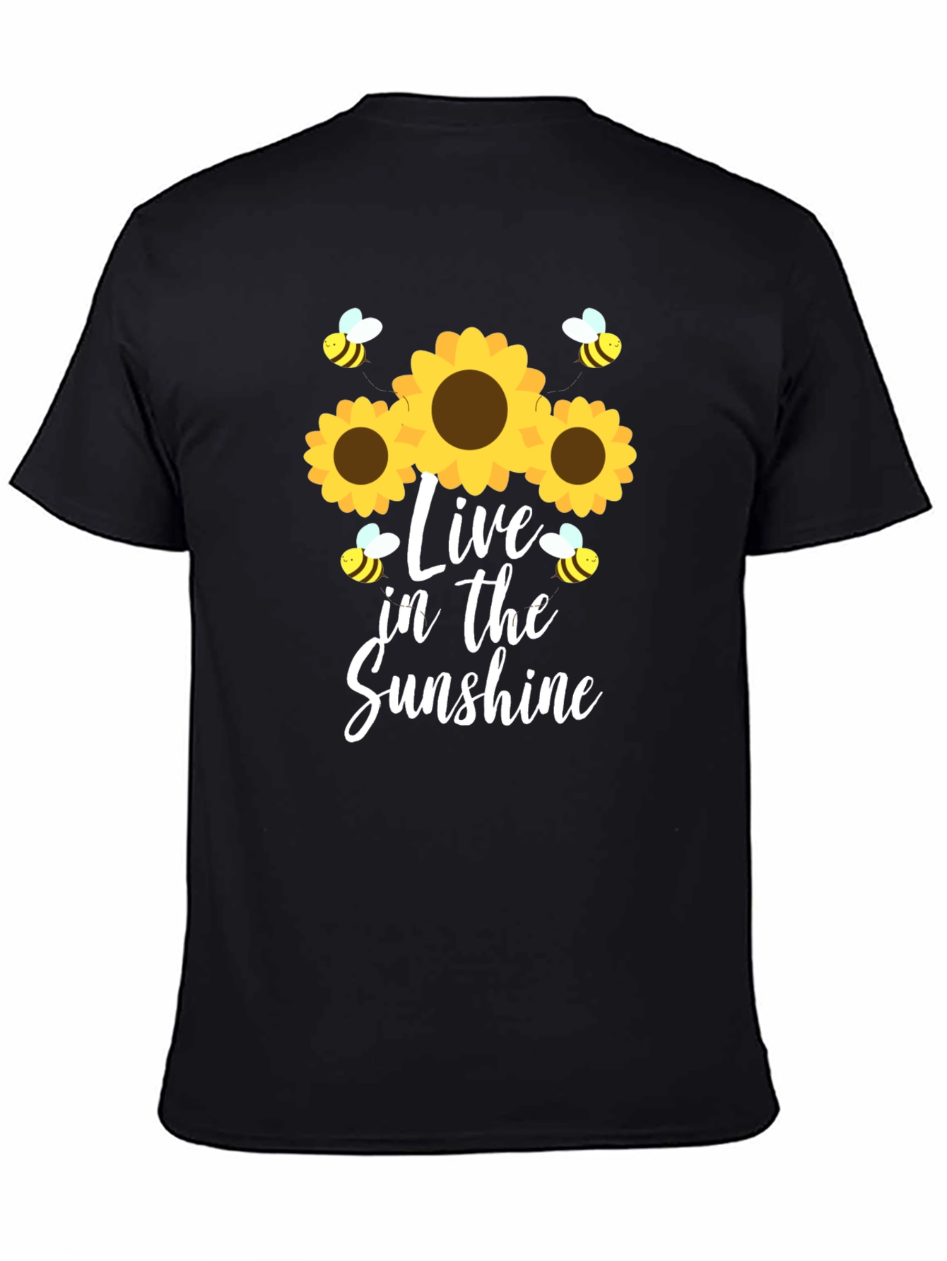 Live in the Sunshine Sunflower Bee Graphic Tee