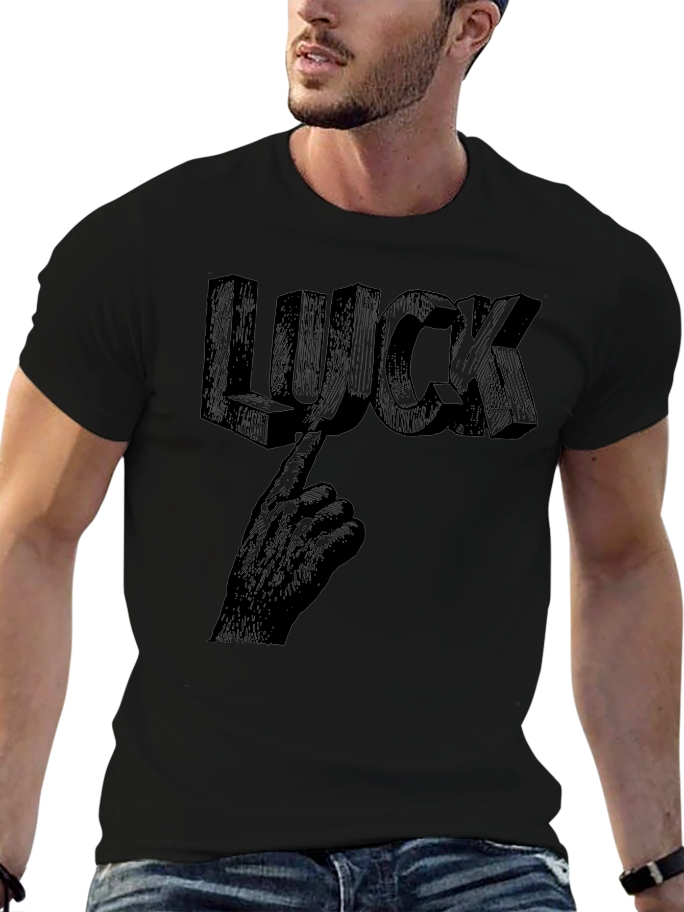 Lucky Graphic Tee - Unisex Black T-Shirt