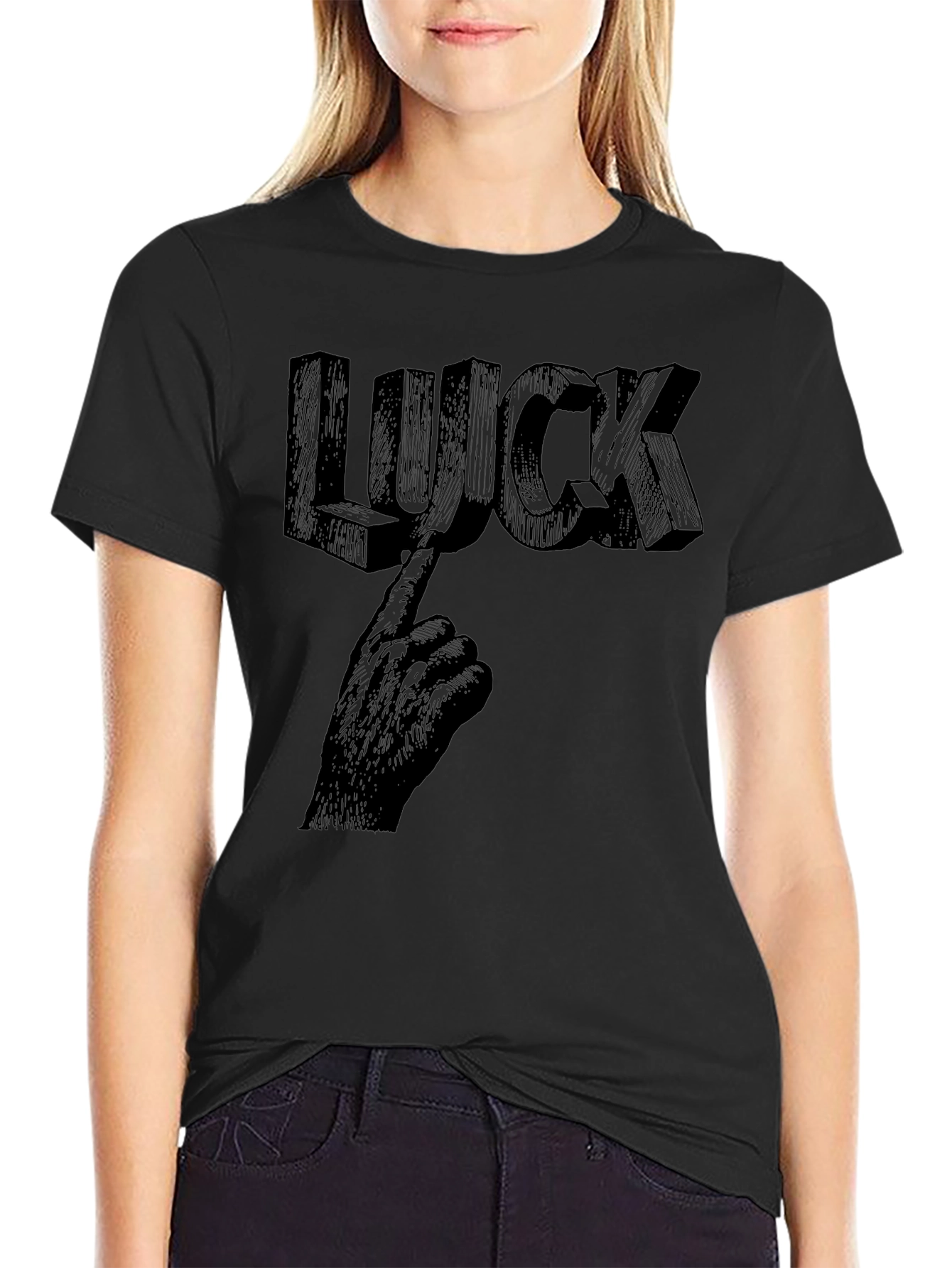 Lucky Graphic Tee - Unisex Black T-Shirt