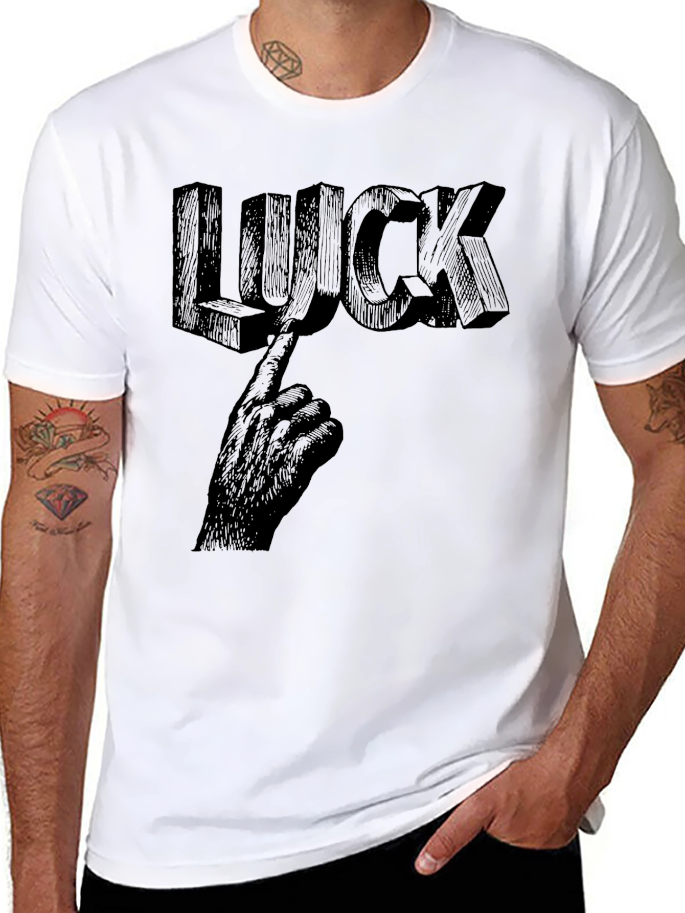 Lucky Graphic Tee - Unisex Black T-Shirt