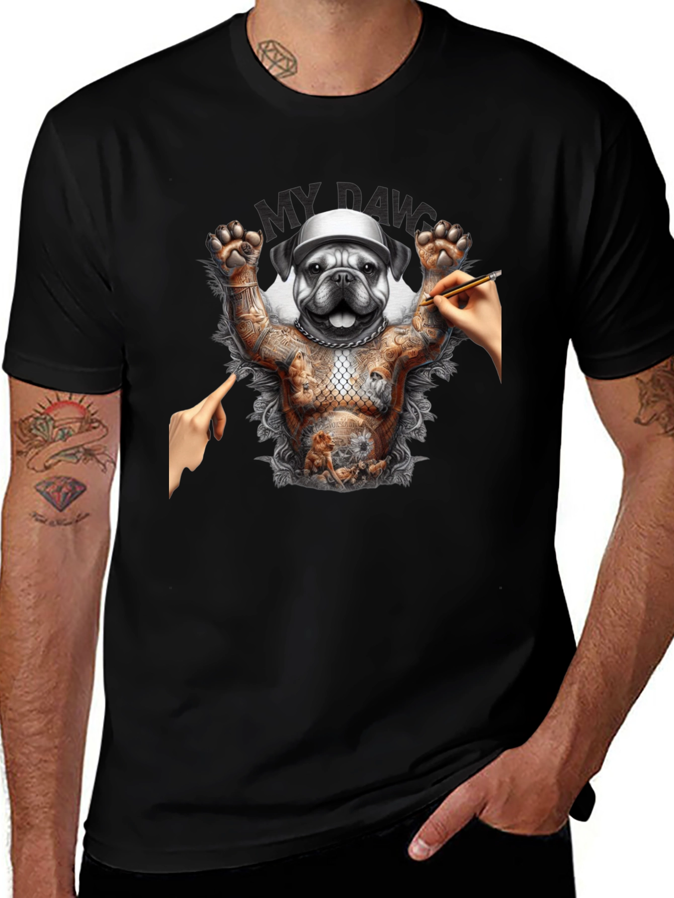 Tattooed Bulldog Graphic Tee