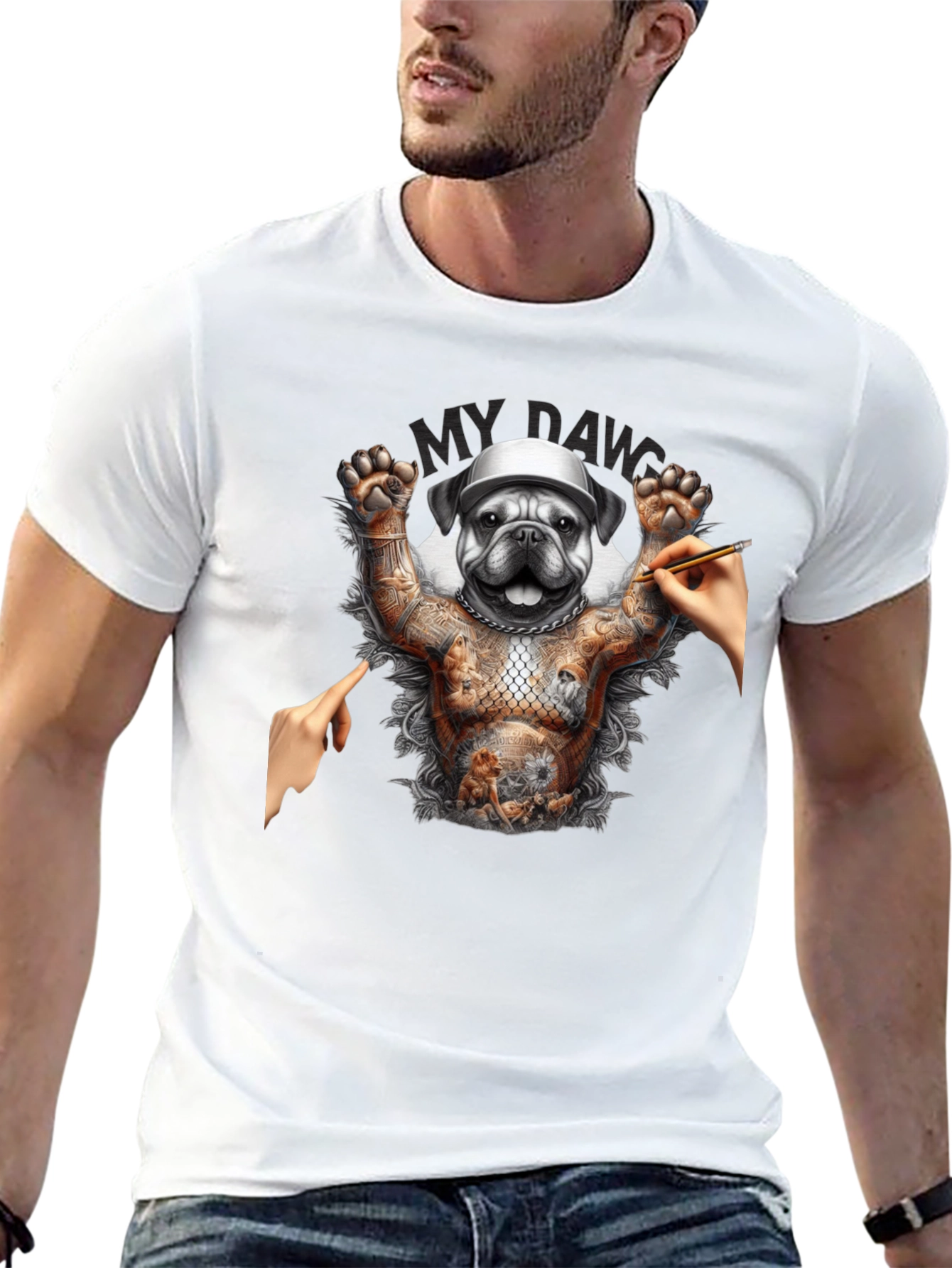 Tattooed Bulldog Graphic Tee