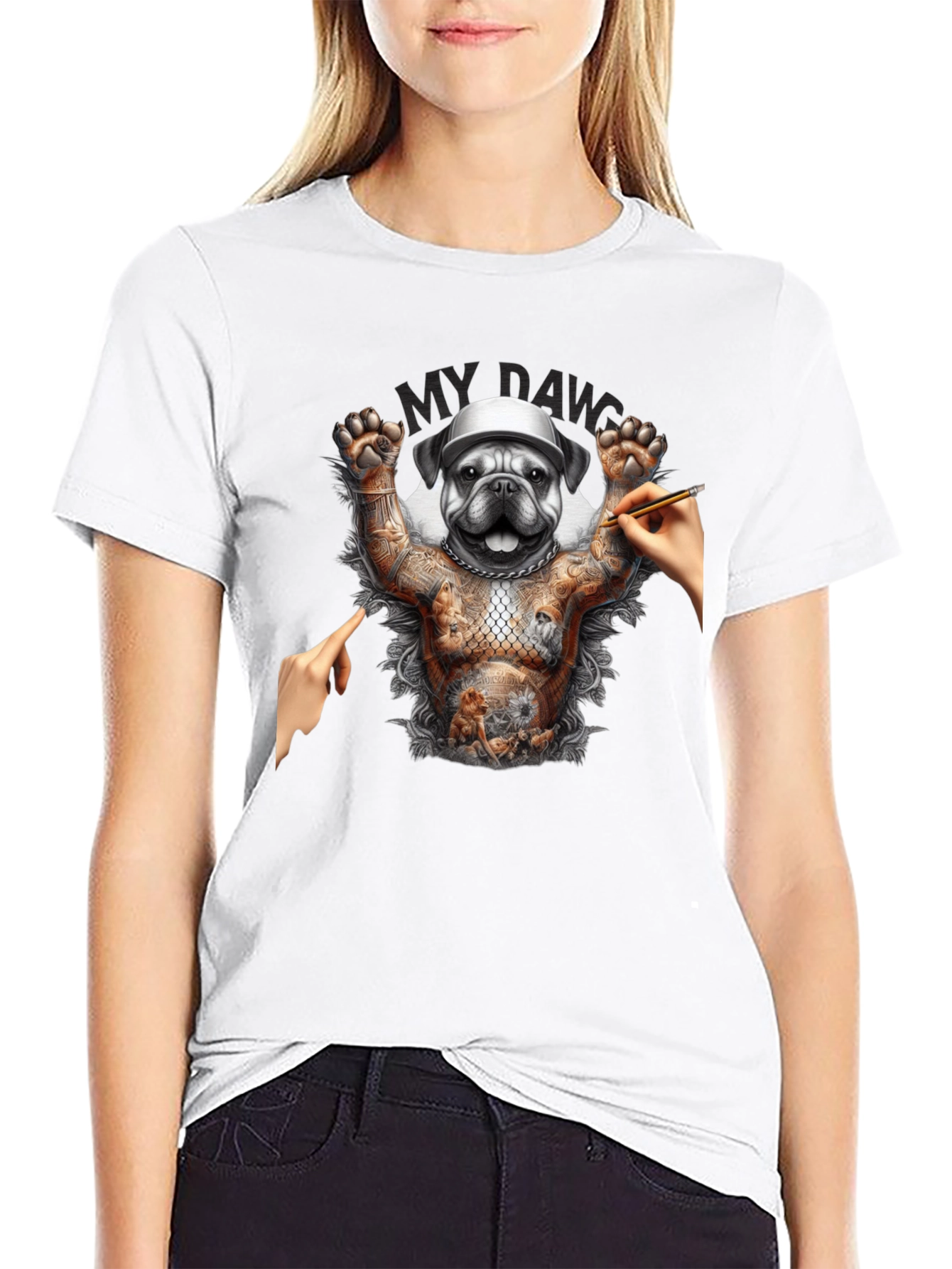 Tattooed Bulldog Graphic Tee