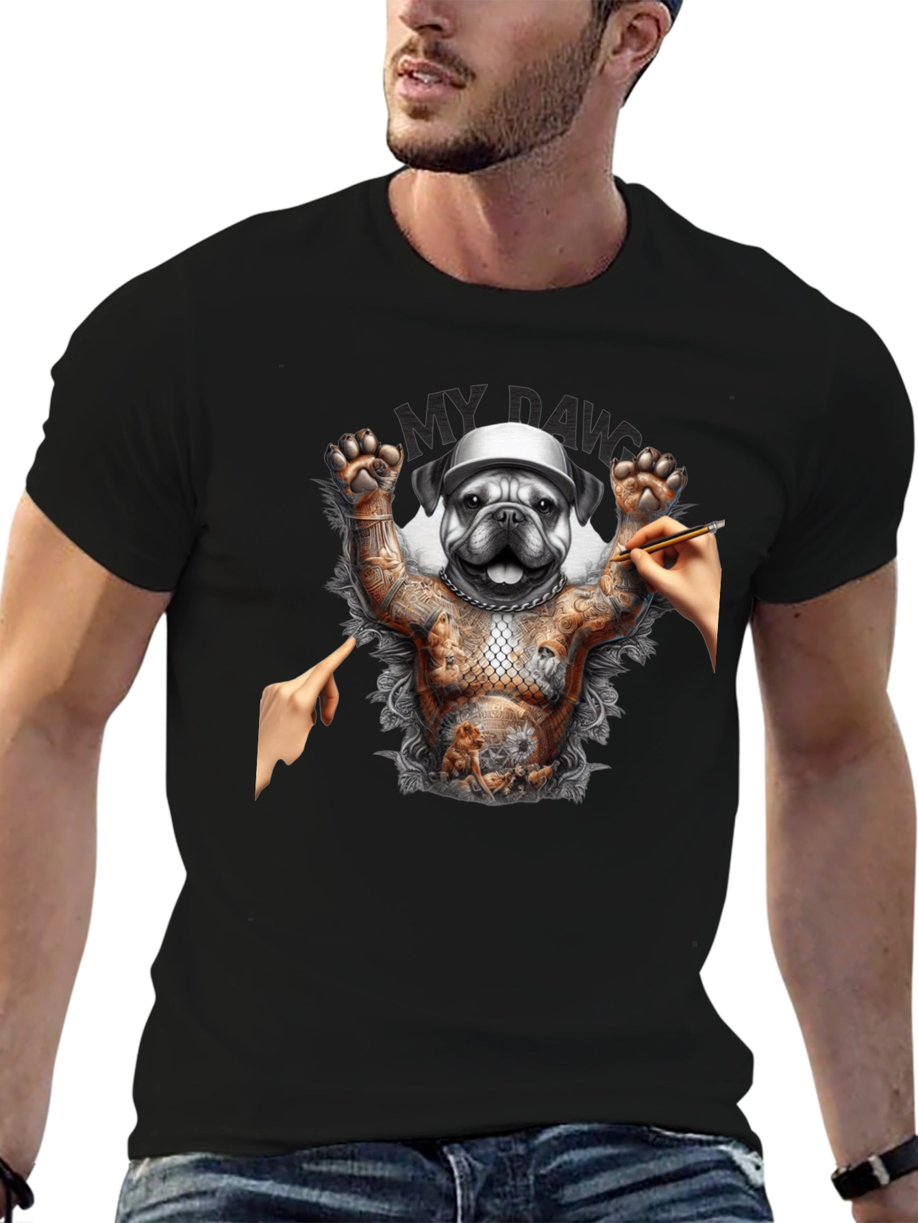 Tattooed Bulldog Graphic Tee