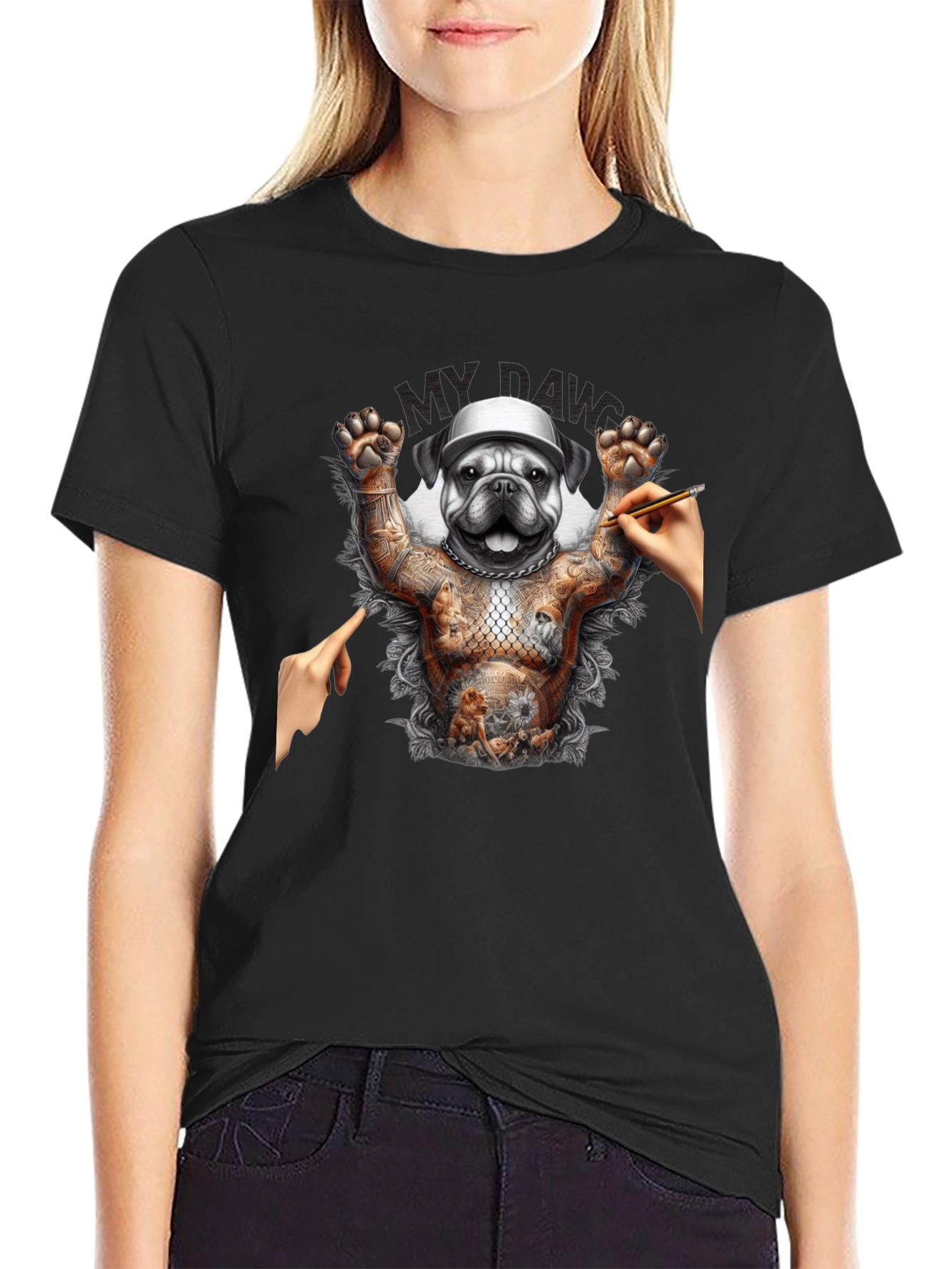 Tattooed Bulldog Graphic Tee