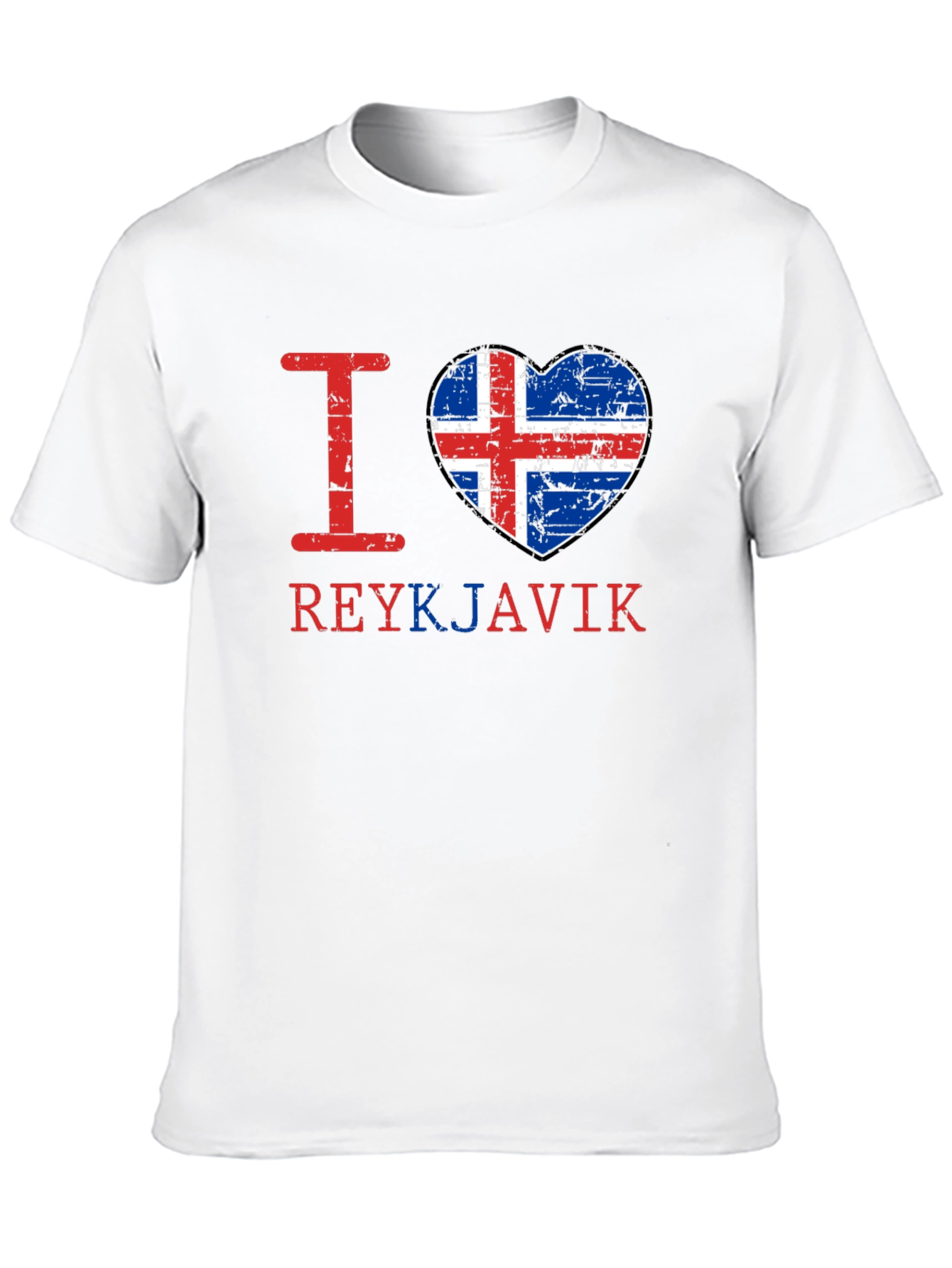 I Love Reykjavik Iceland Flag Heart T-Shirt