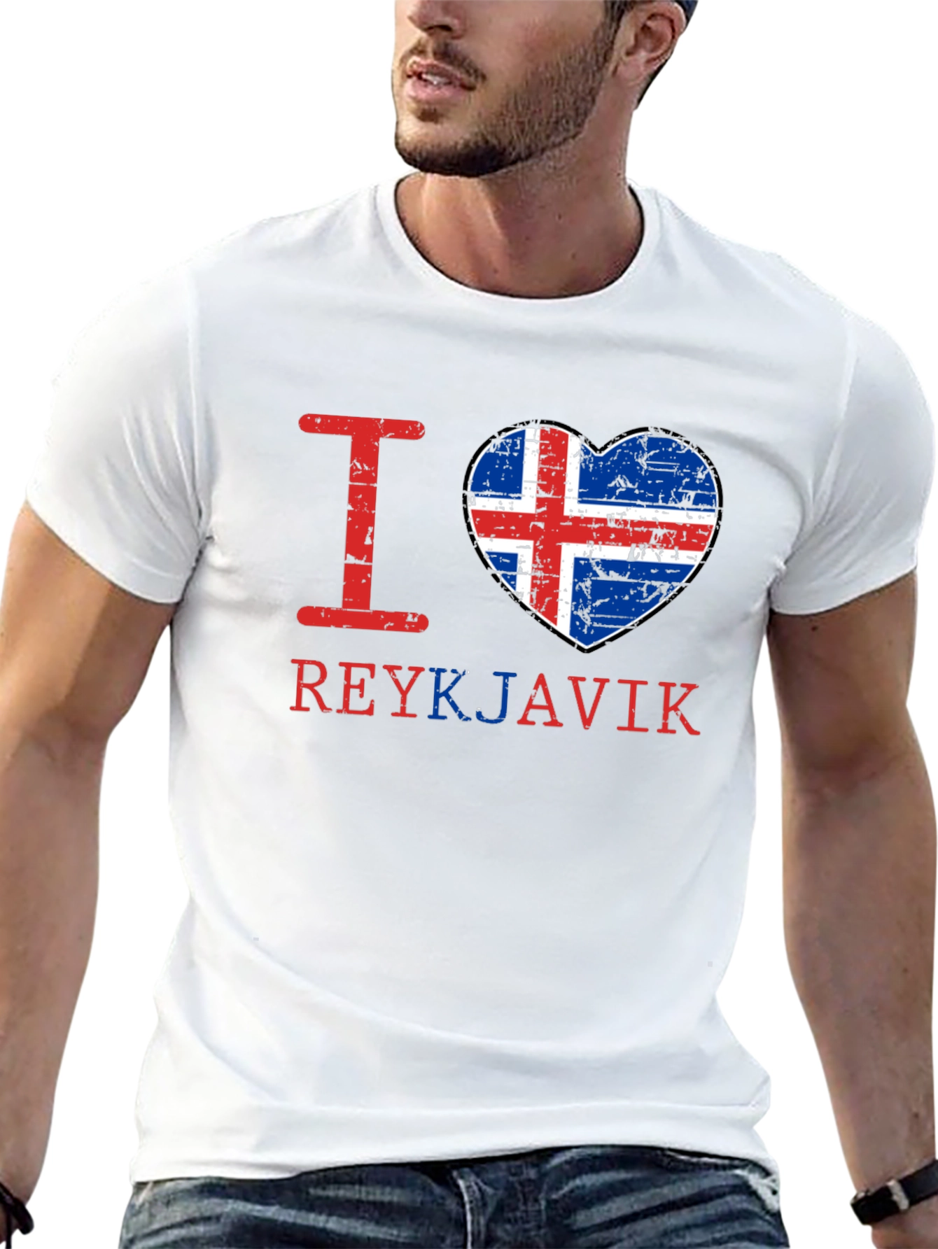 I Love Reykjavik Iceland Flag Heart T-Shirt