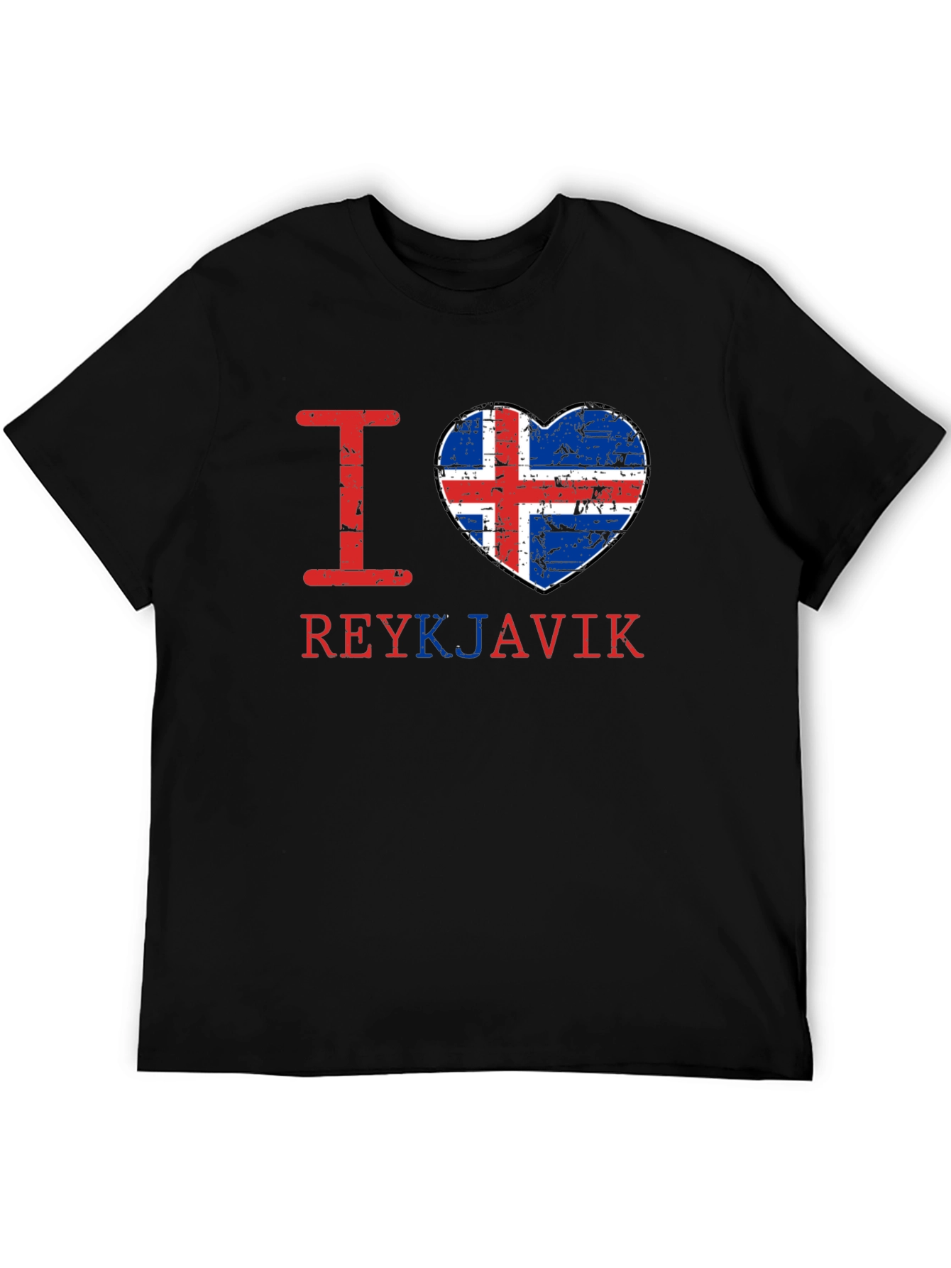 I Love Reykjavik Iceland Flag Heart T-Shirt