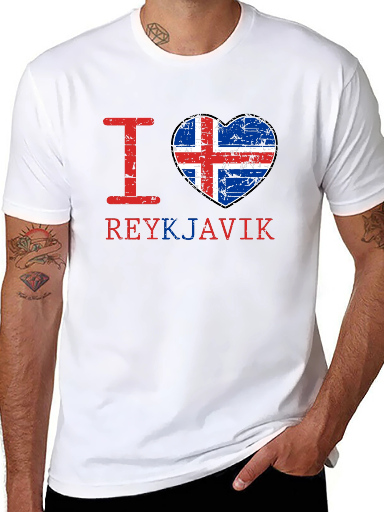 I Love Reykjavik Iceland Flag Heart T-Shirt