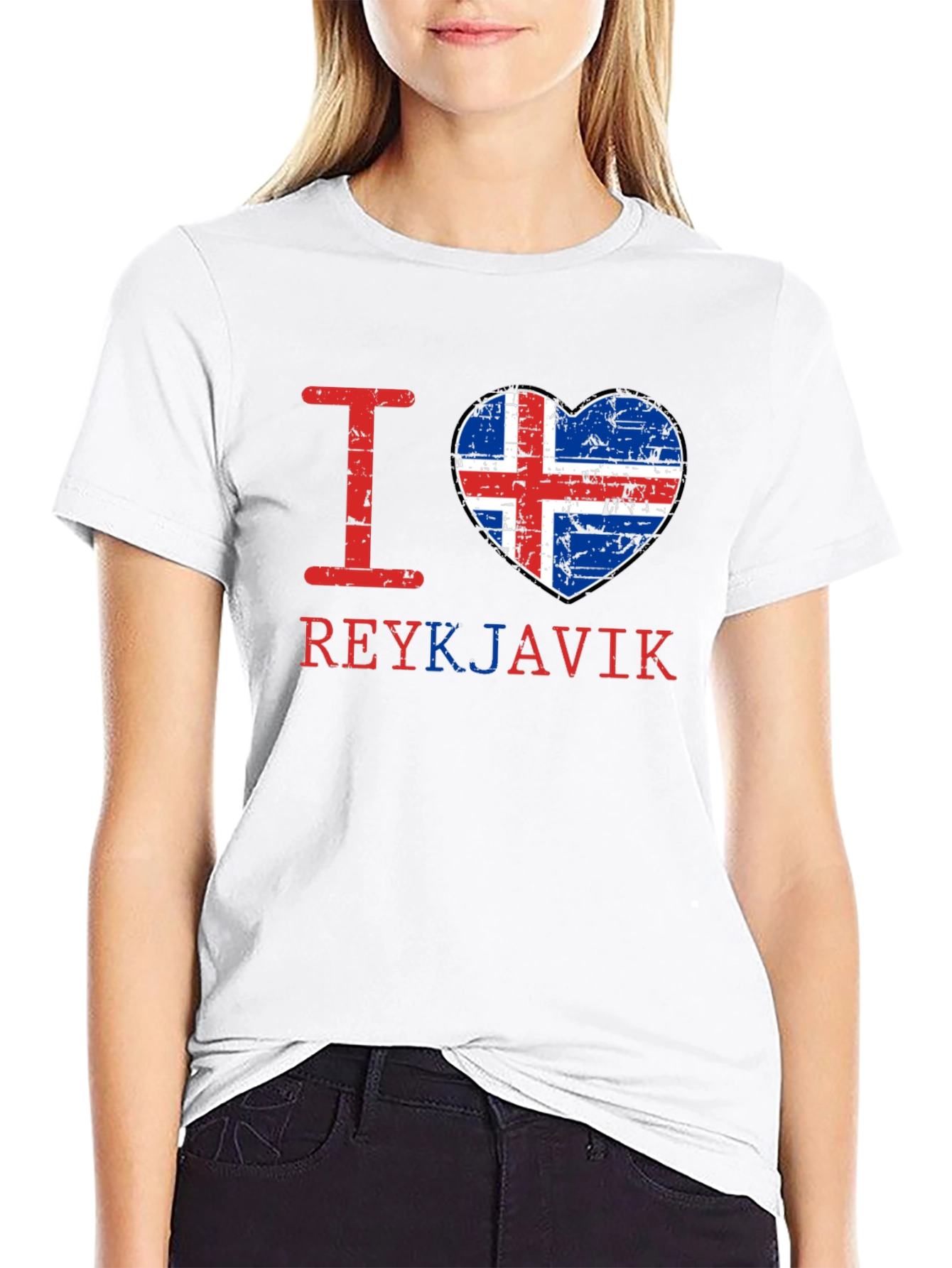 I Love Reykjavik Iceland Flag Heart T-Shirt