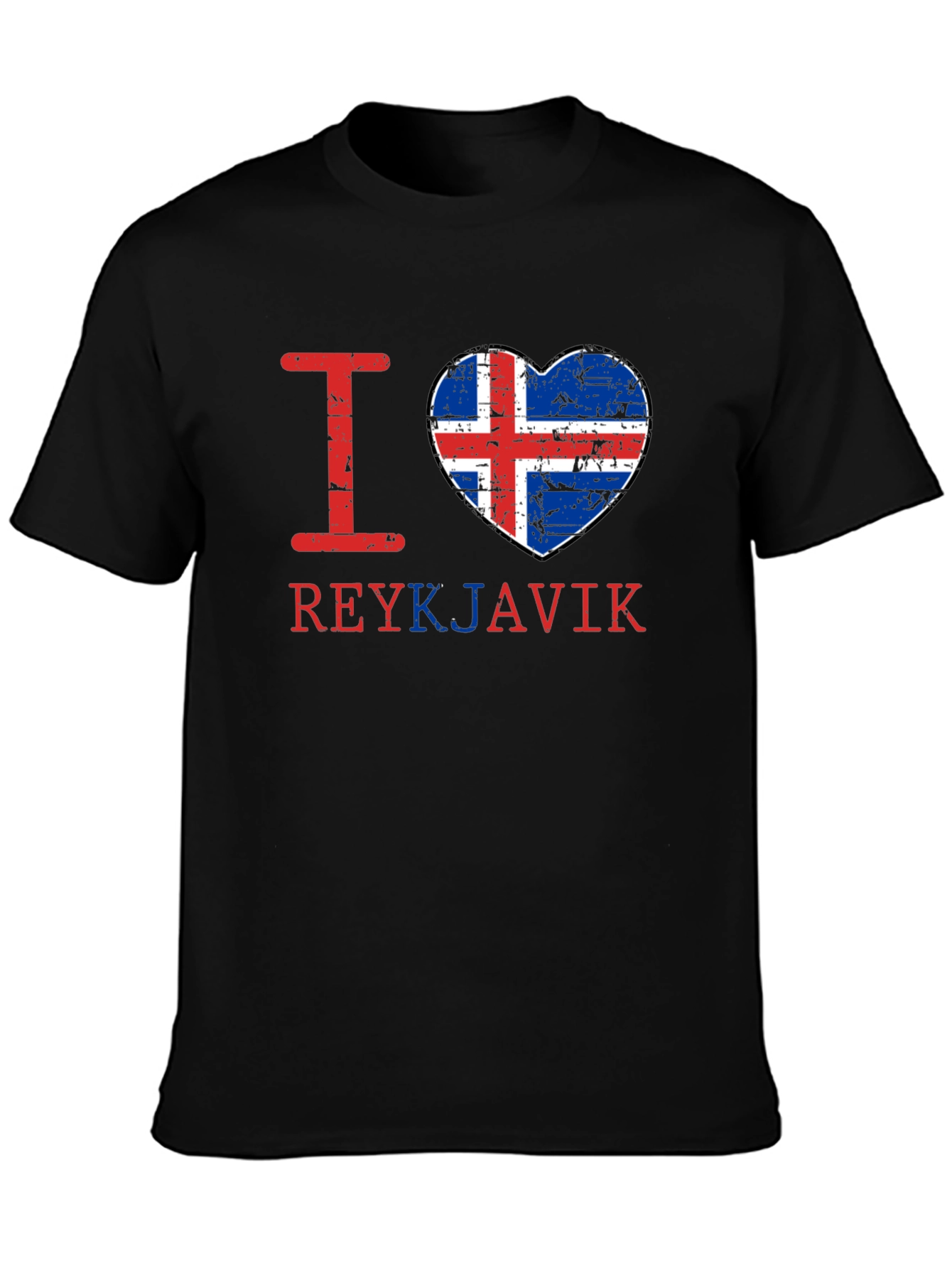 I Love Reykjavik Iceland Flag Heart T-Shirt