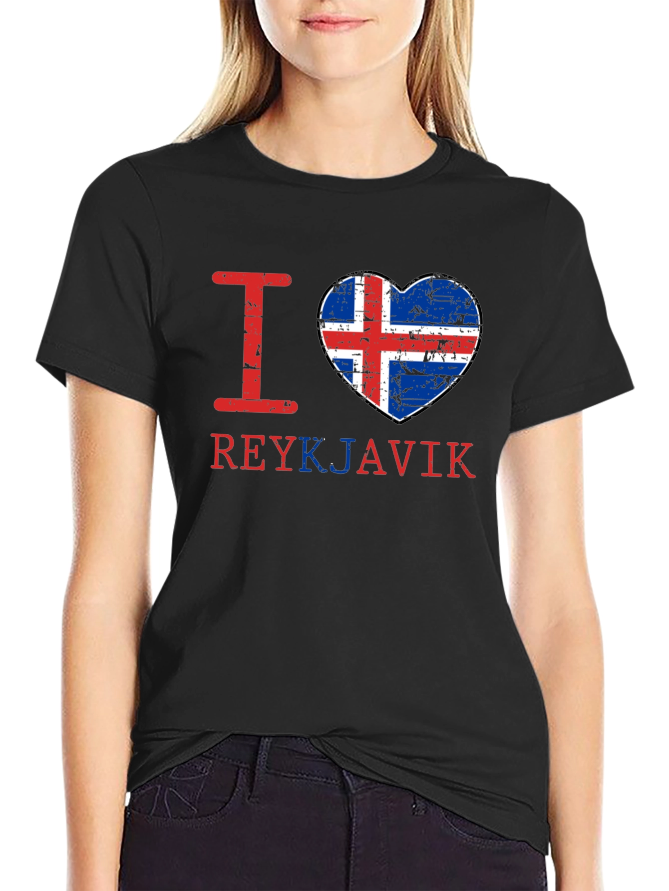 I Love Reykjavik Iceland Flag Heart T-Shirt