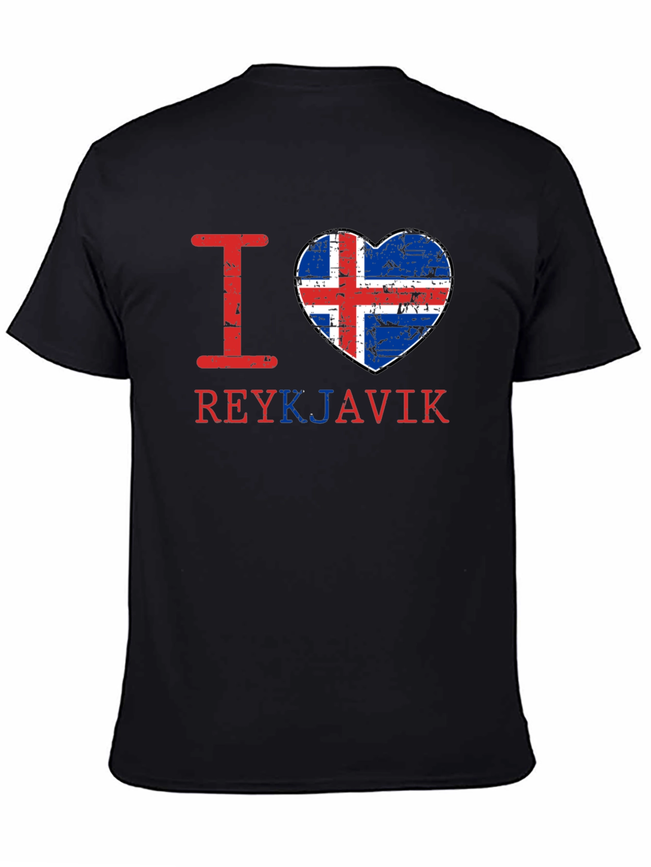 I Love Reykjavik Iceland Flag Heart T-Shirt