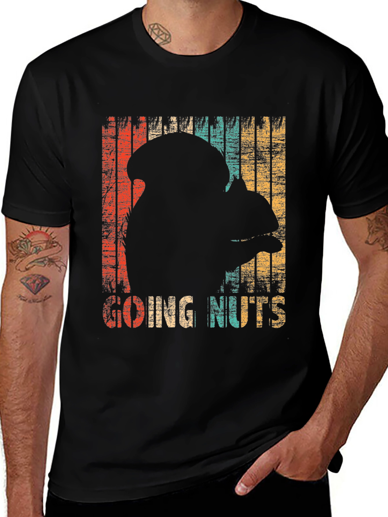 Going Nuts T-Shirt - Retro Squirrel Design