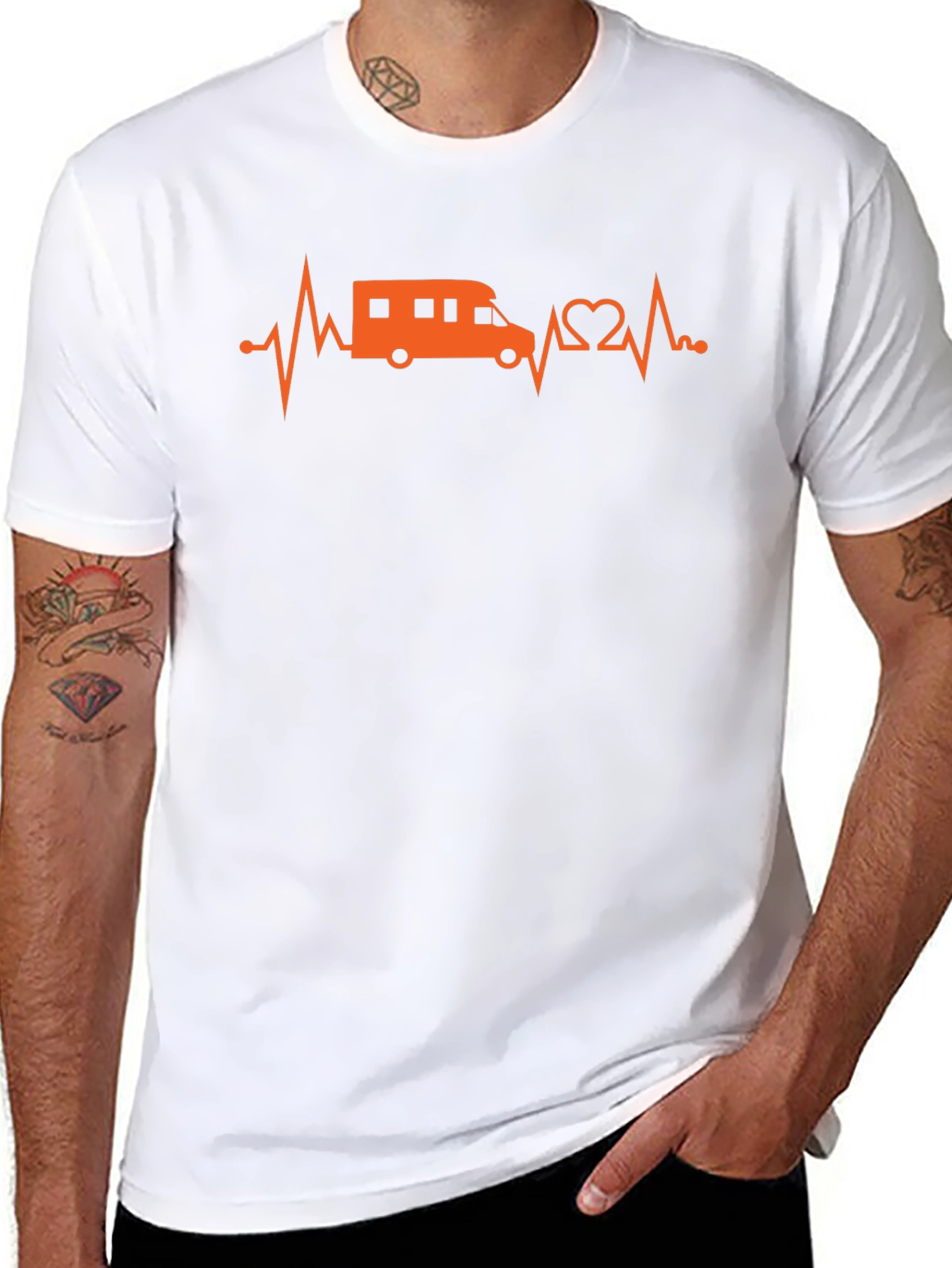 RV Heartbeat Graphic T-Shirt - Black