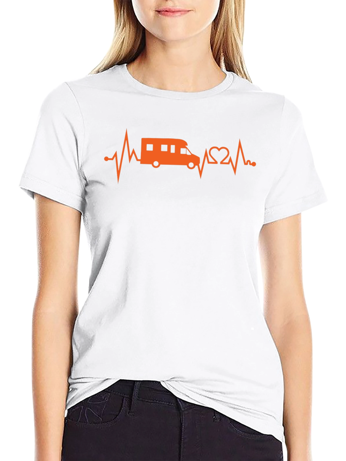 RV Heartbeat Graphic T-Shirt - Black