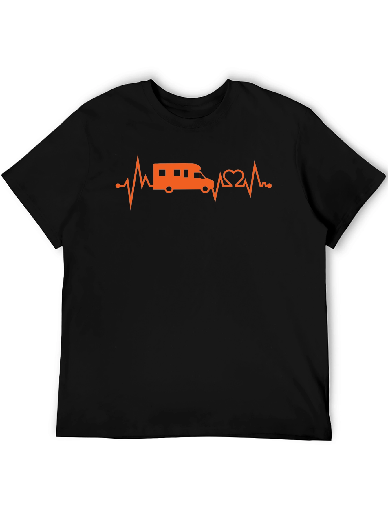 RV Heartbeat Graphic T-Shirt - Black