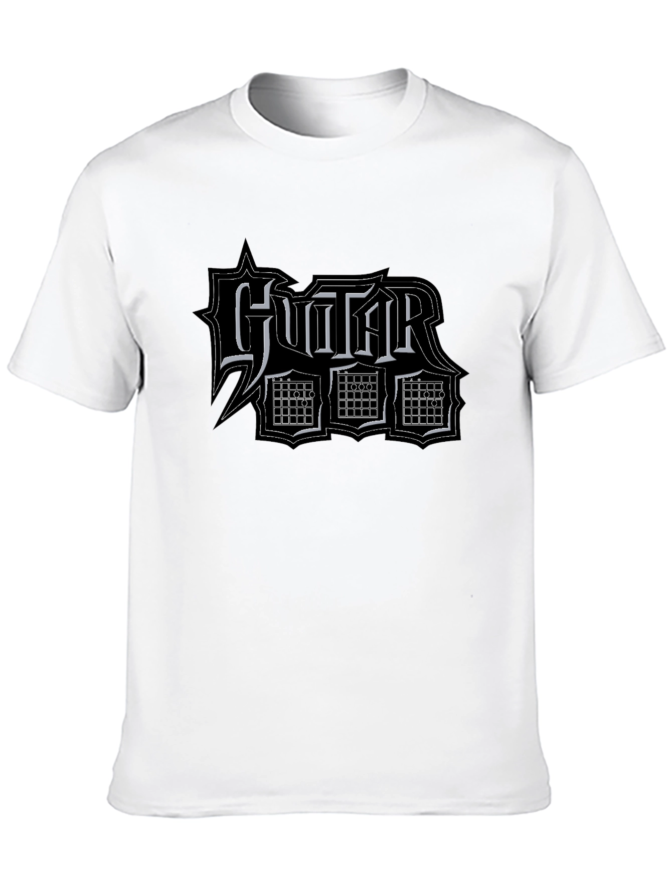Guitar Typography Graphic Black T-Shirt