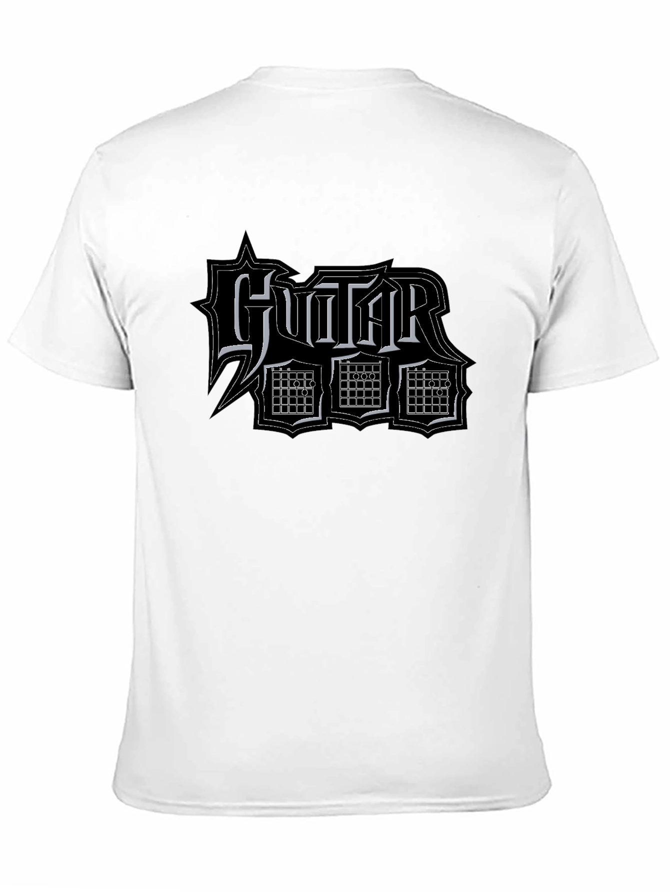 Guitar Typography Graphic Black T-Shirt