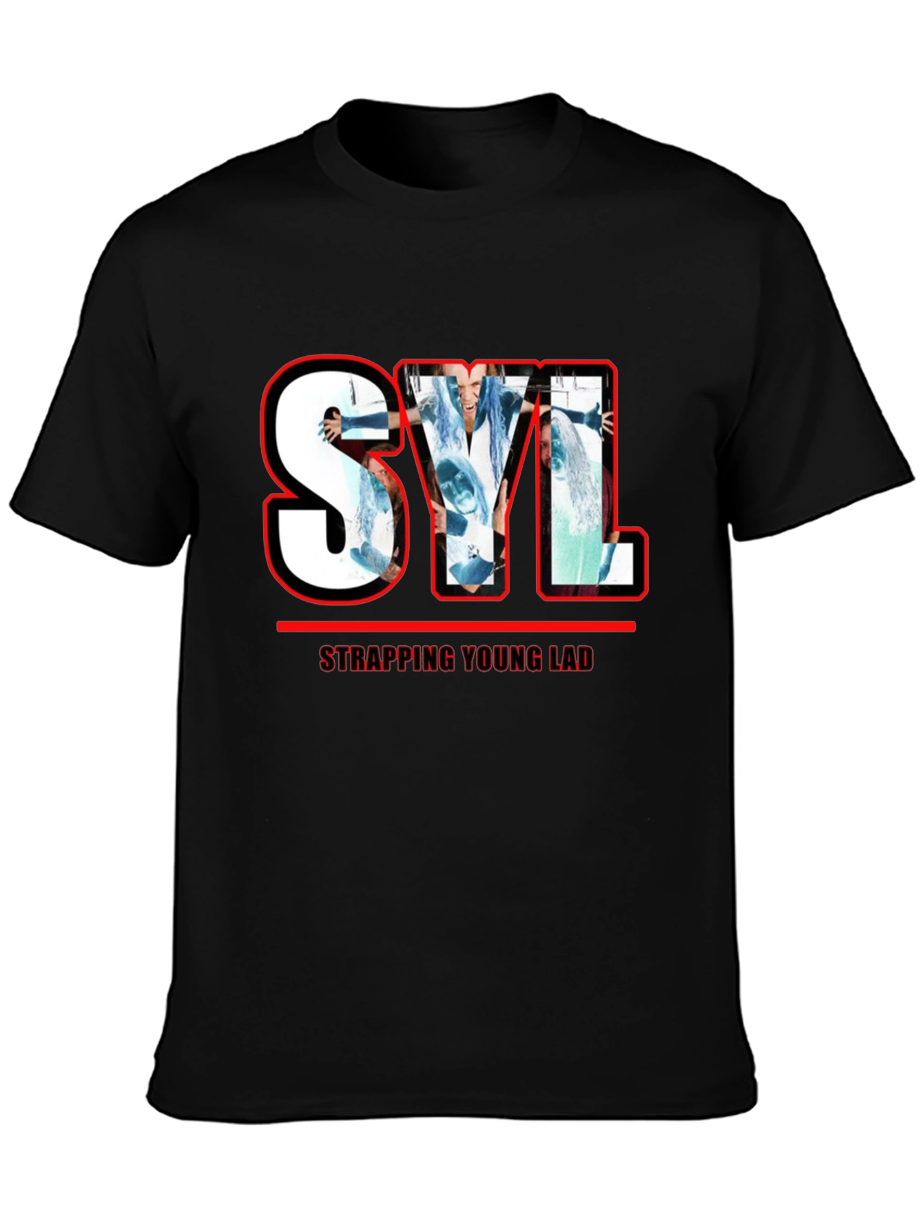 Strapping Young Lad SYL Graphic Print Black T-Shirt
