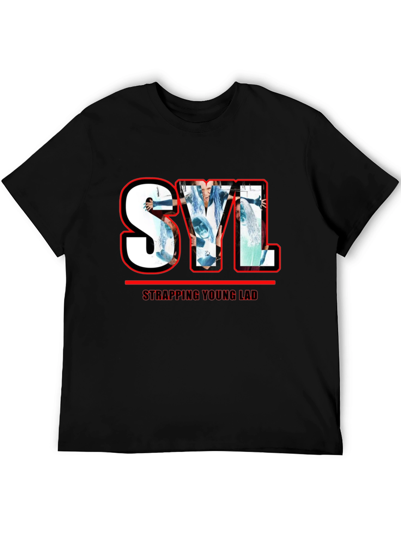 Strapping Young Lad SYL Graphic Print Black T-Shirt