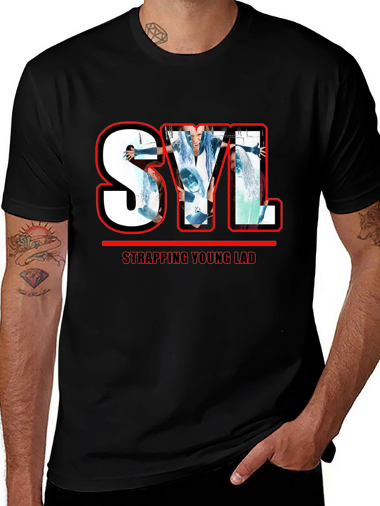 Strapping Young Lad SYL Graphic Print Black T-Shirt