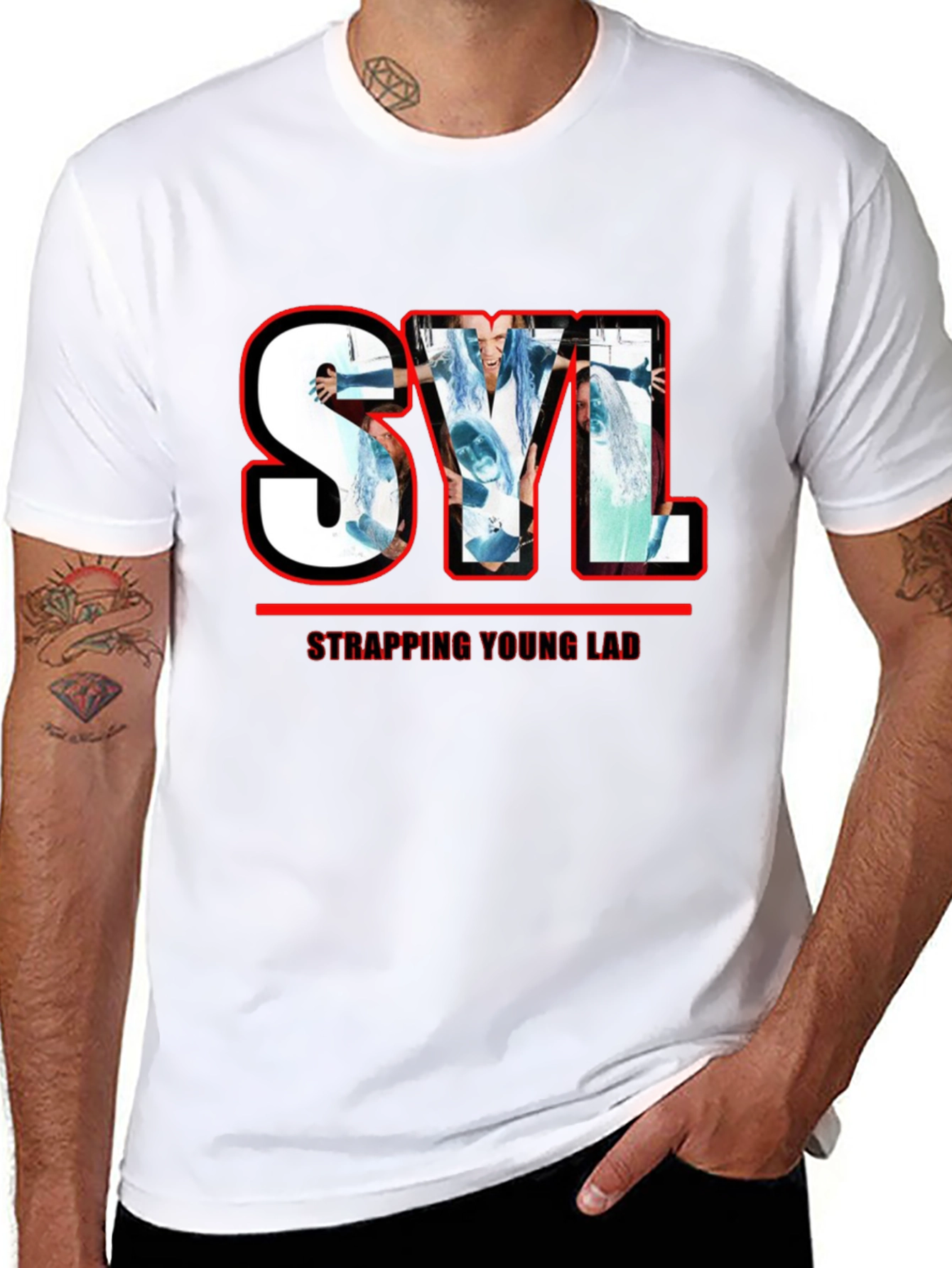 Strapping Young Lad SYL Graphic Print Black T-Shirt