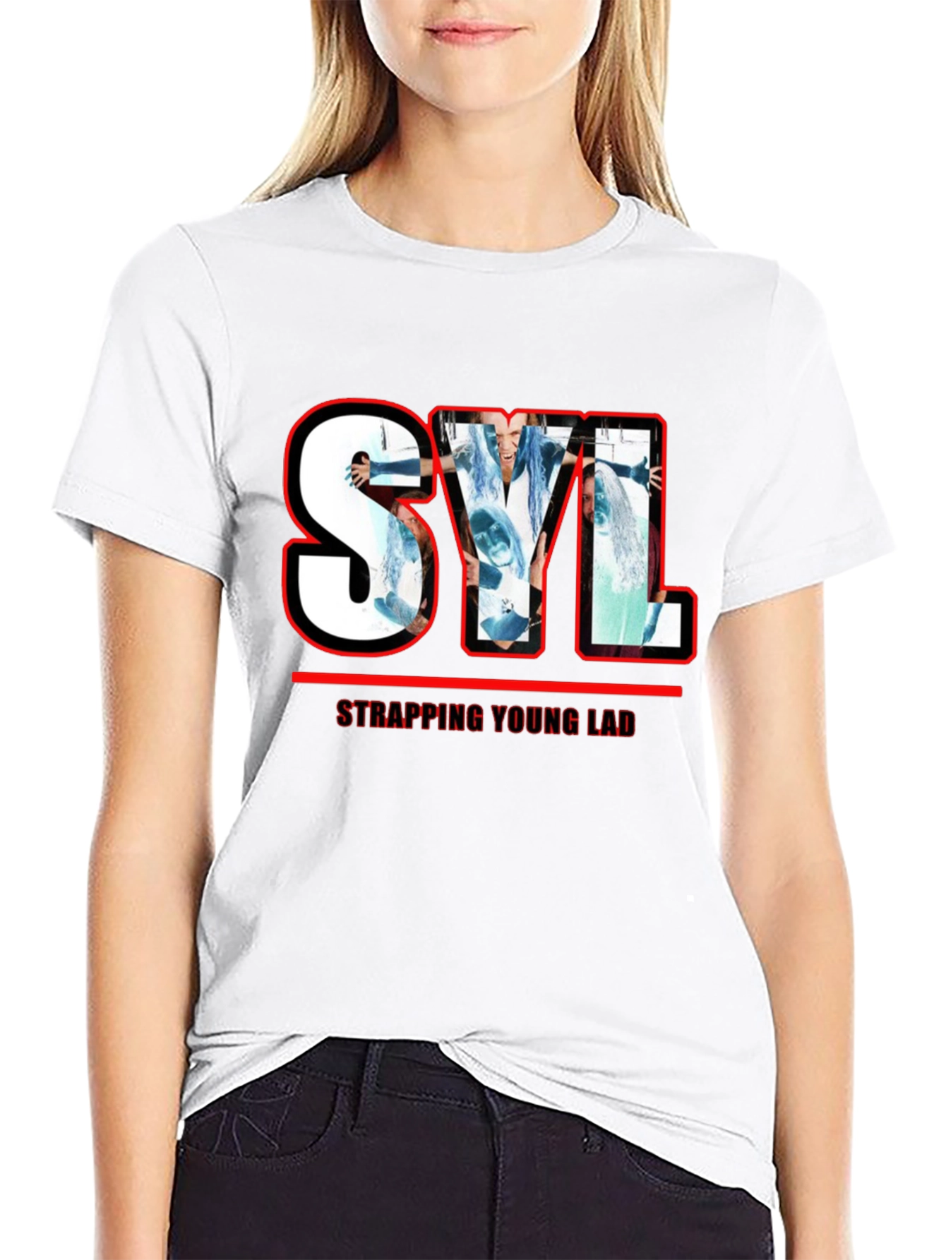 Strapping Young Lad SYL Graphic Print Black T-Shirt
