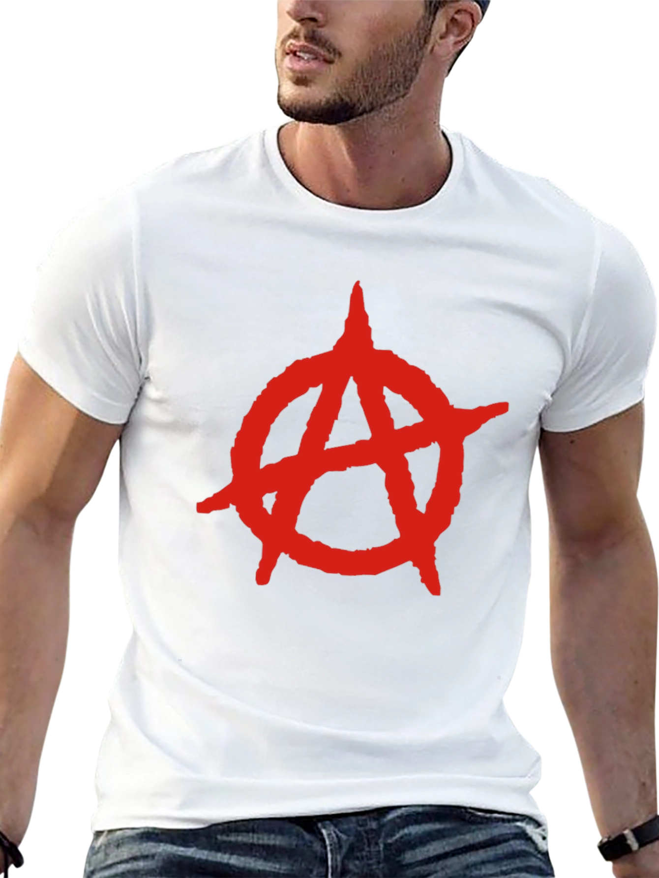 Anarchy Symbol T-Shirt - Bold Red Design