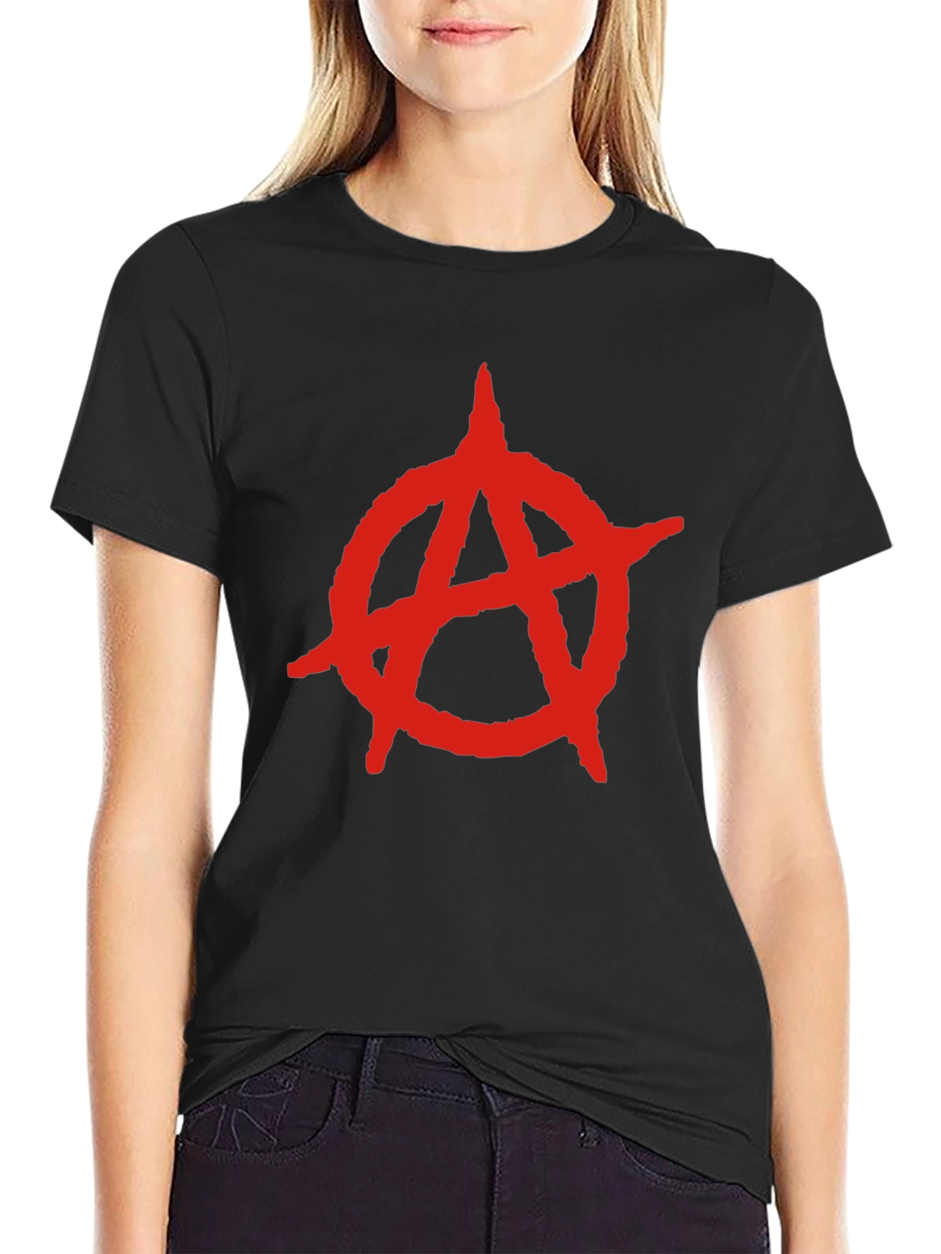 Anarchy Symbol T-Shirt - Bold Red Design