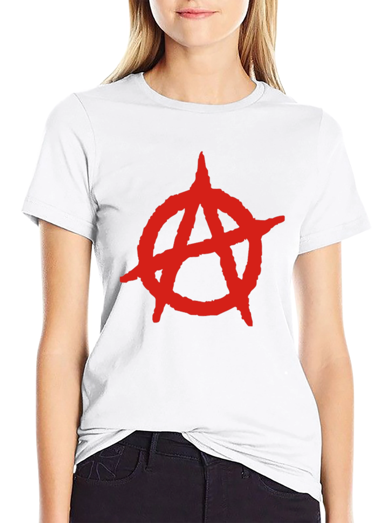 Anarchy Symbol T-Shirt - Bold Red Design