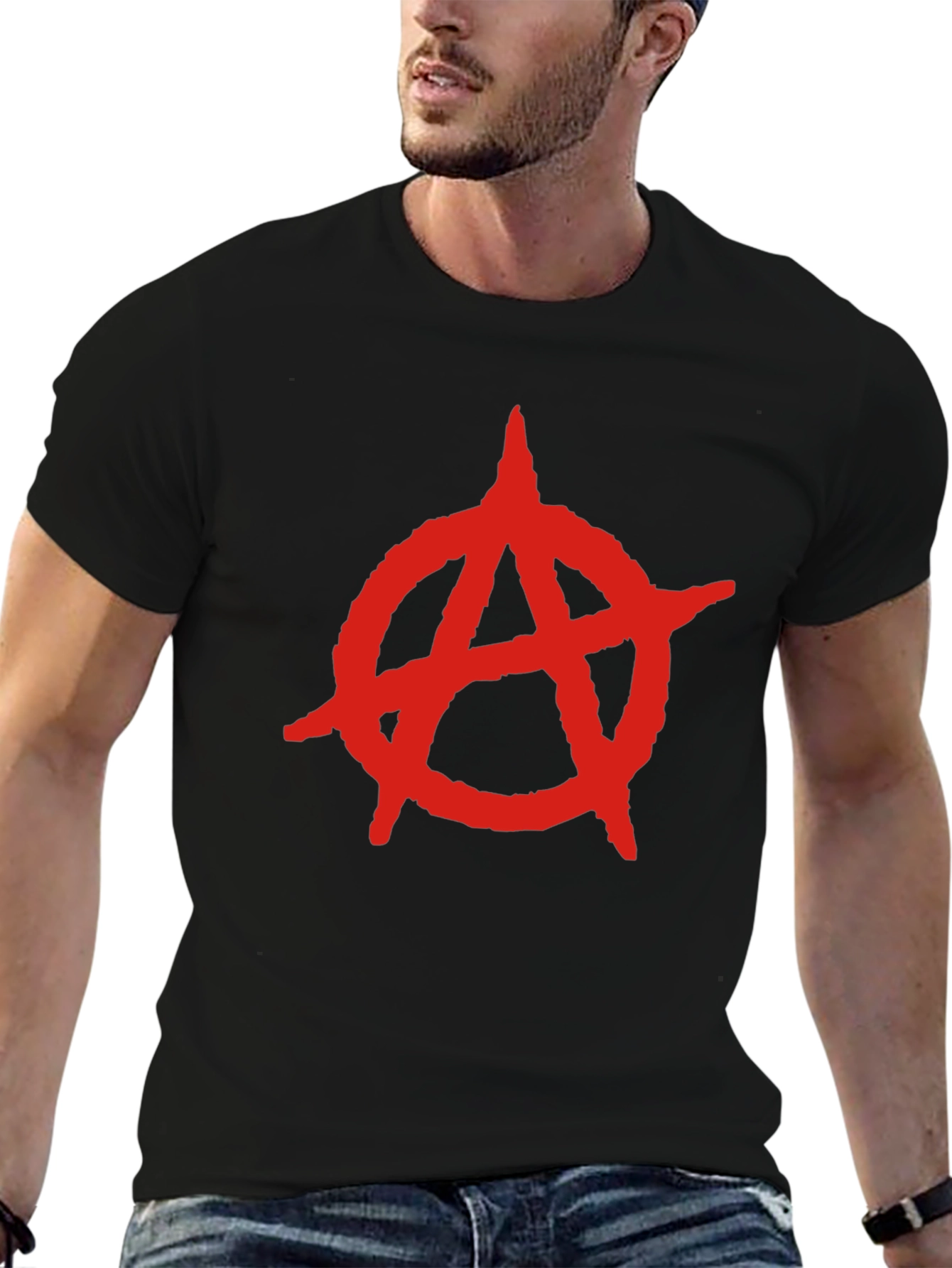 Anarchy Symbol T-Shirt - Bold Red Design